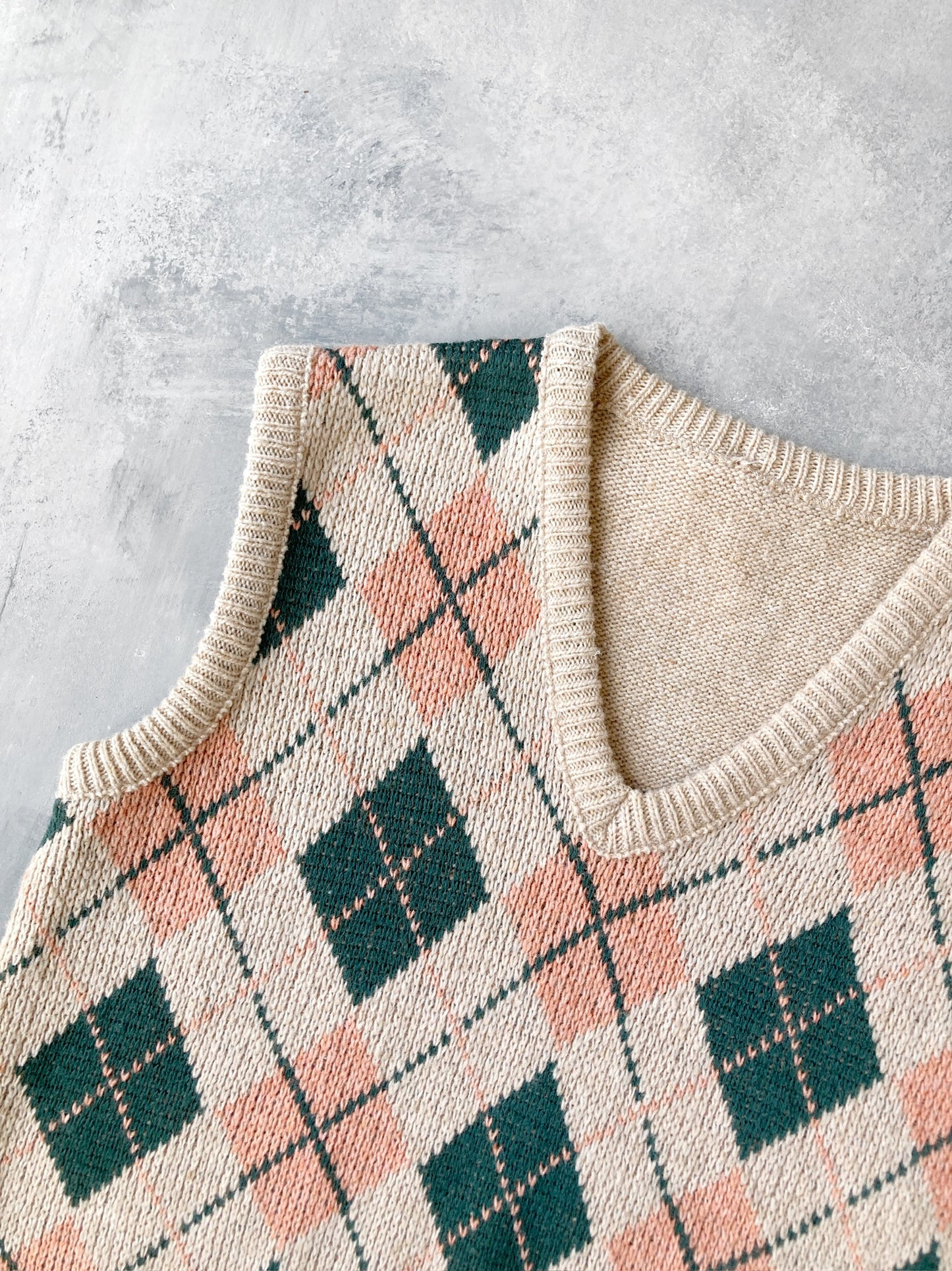 Argyle Sweater Vest 80's - Small / Medium