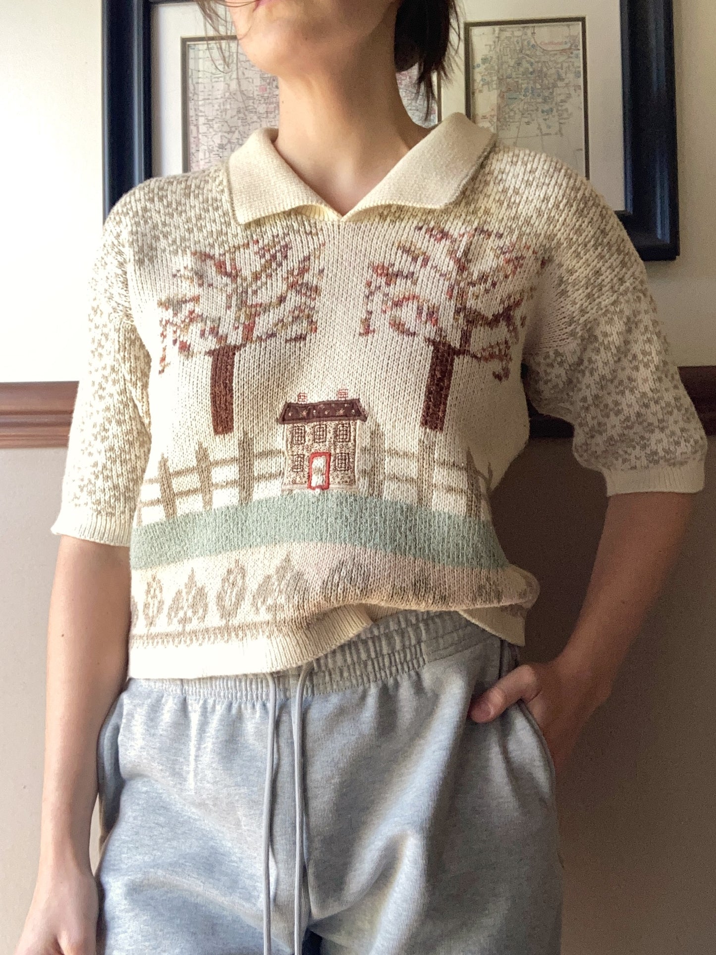 Autumn Scene Sweater 90's - Small