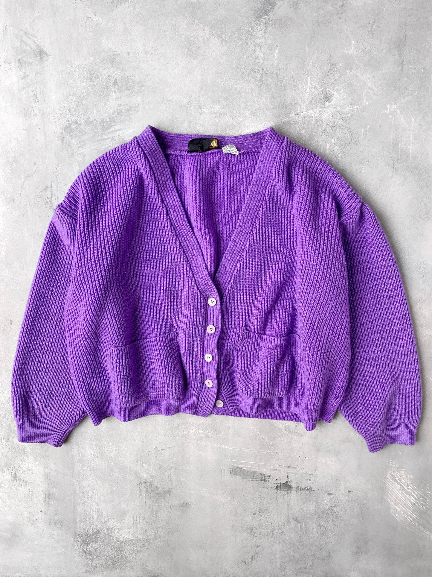 Cropped Purple Cardigan 90's - Large