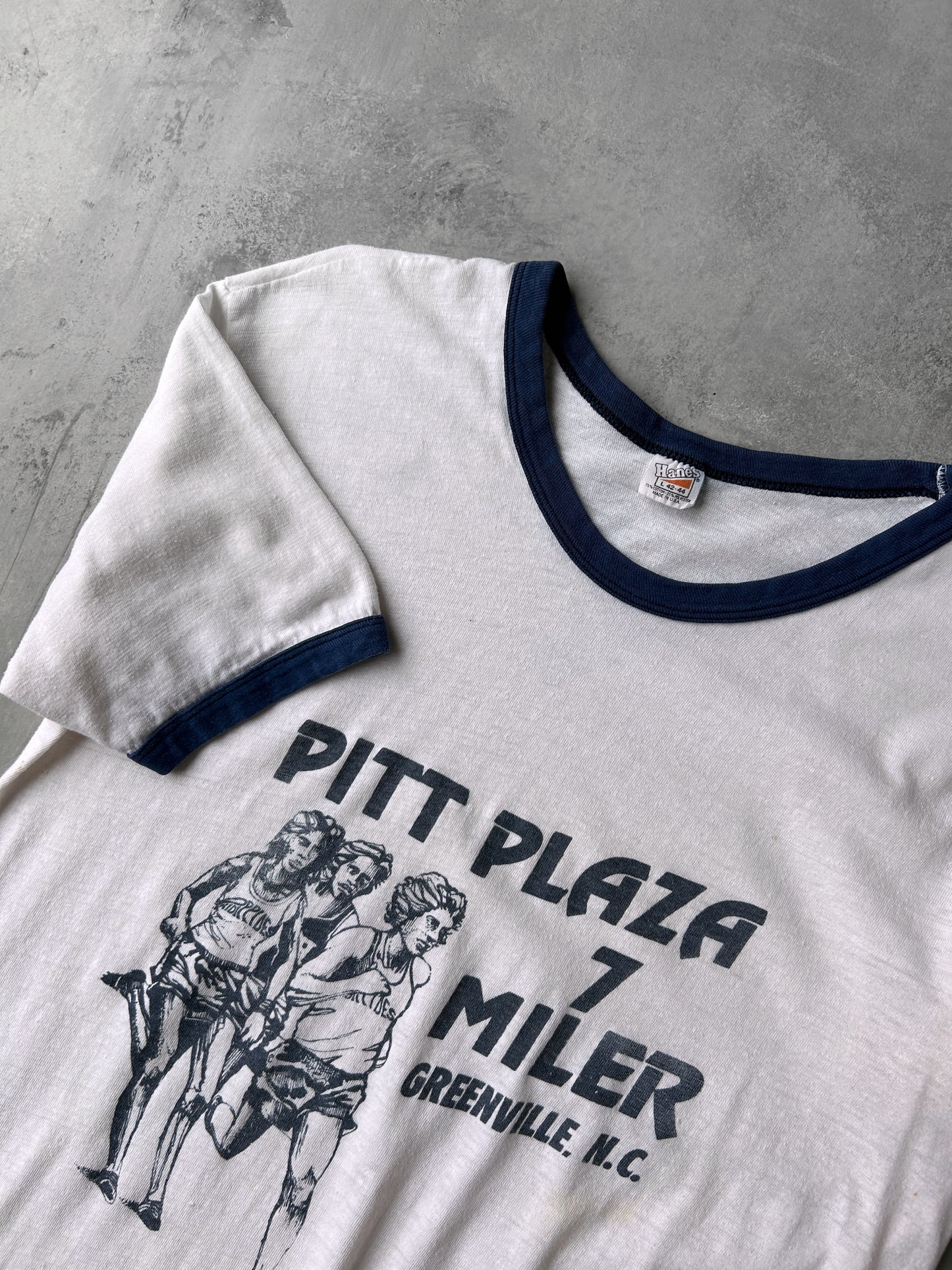Pitt Plaza 7 Miler Ringer T-Shirt 80's - Small / Medium
