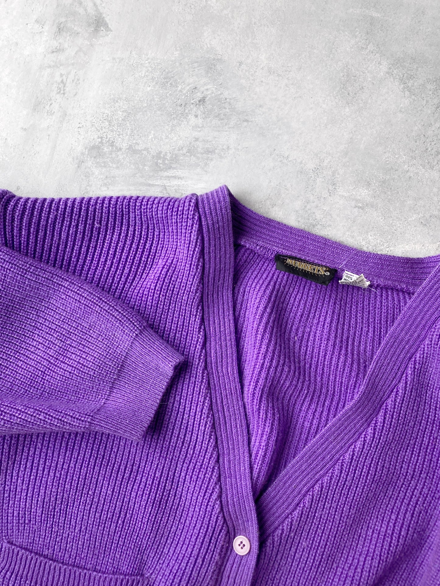 Cropped Purple Cardigan 90's - Large