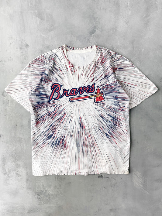 Atlanta Braves Firework T-Shirt 90's - XL