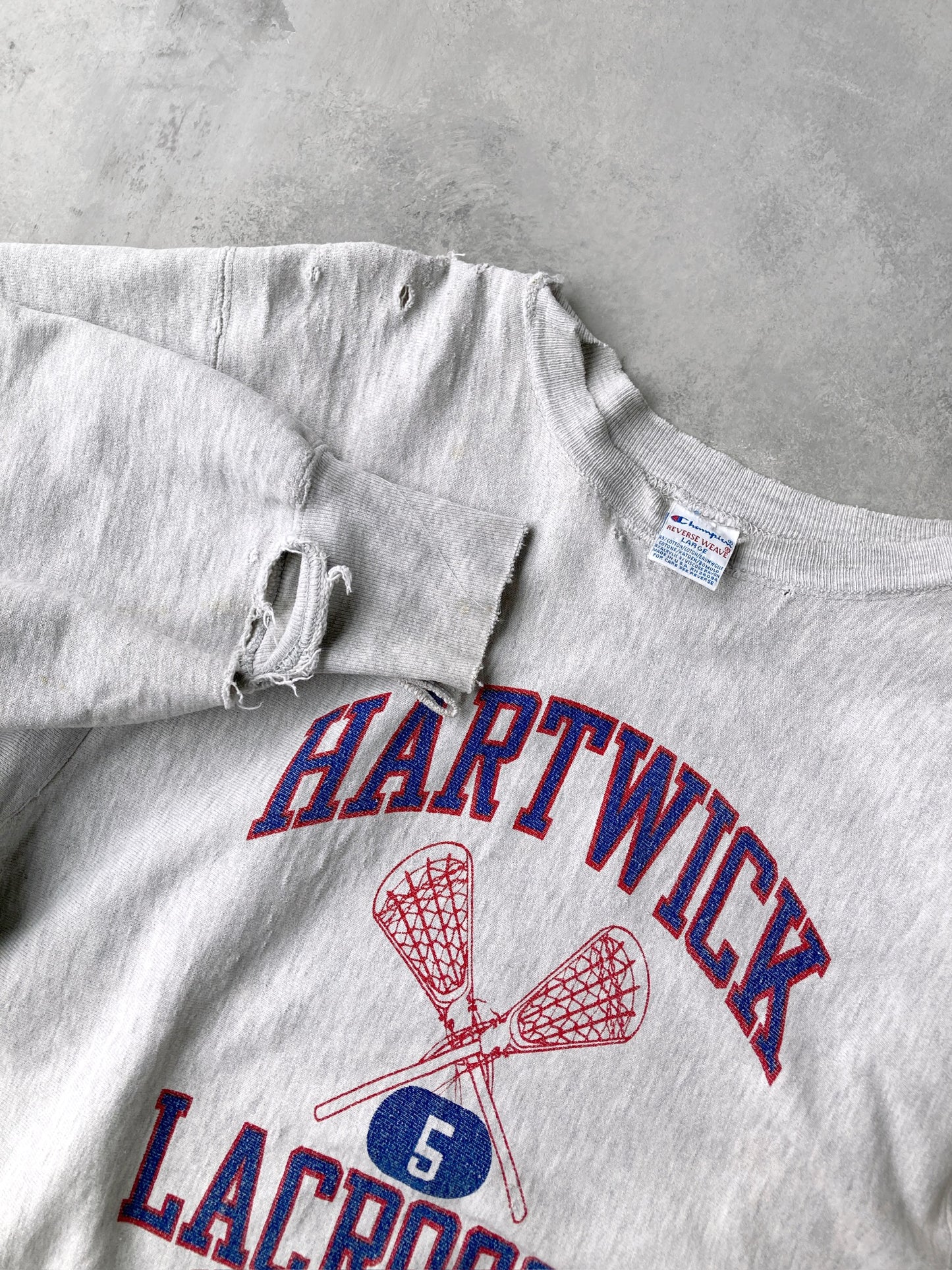 Hartwick College Lacrosse Reverse Weave 90's - Large