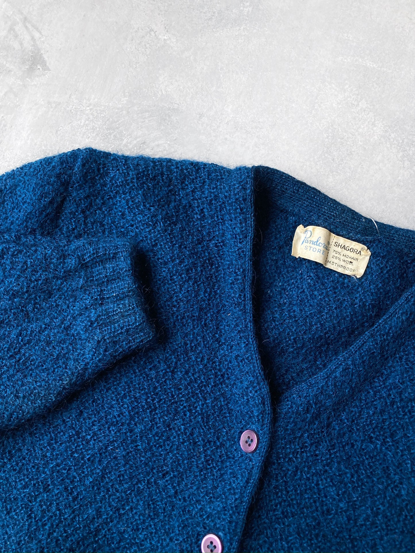 Blue Mohair Cardigan 60's - Medium