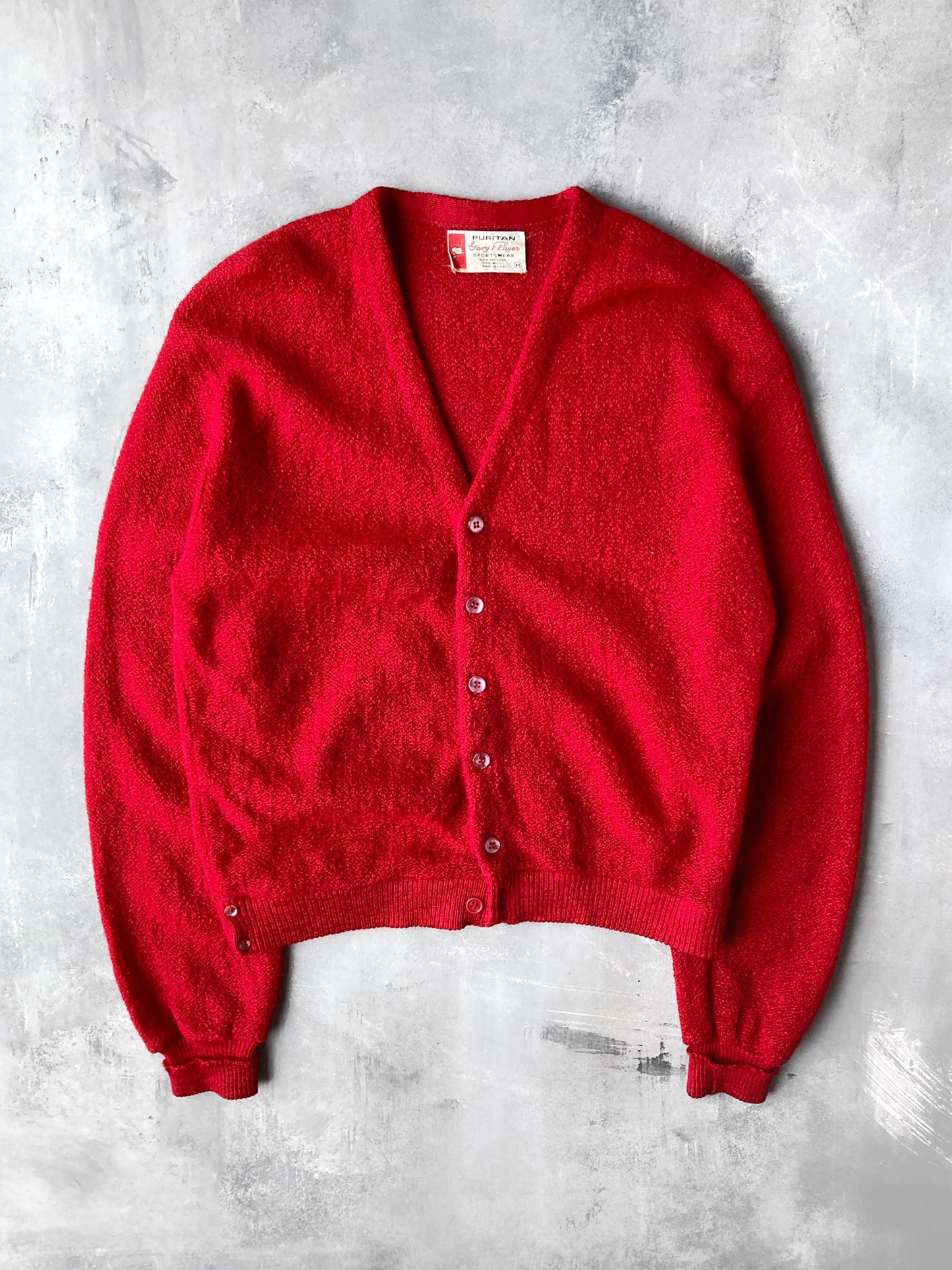Red Mohair Cardigan 60's - Medium