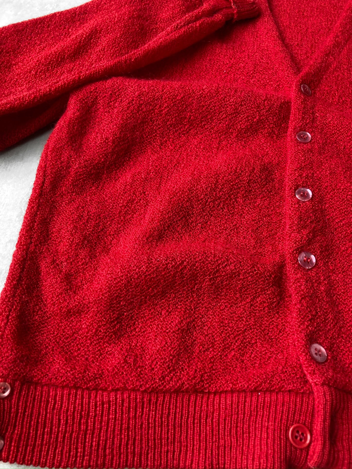 Red Mohair Cardigan 60's - Medium