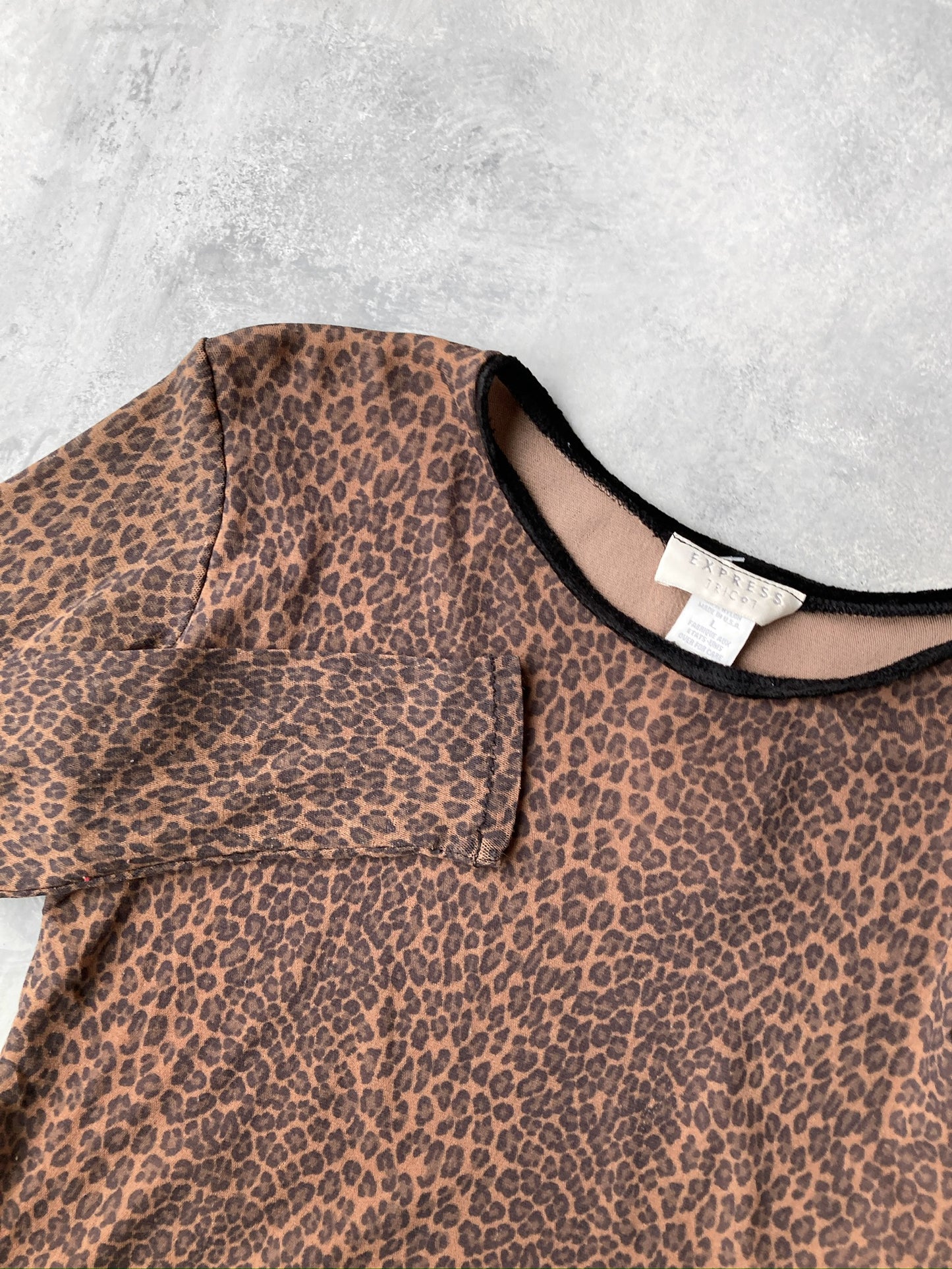 Leopard Print Second Skin Top 90's - Medium / Large