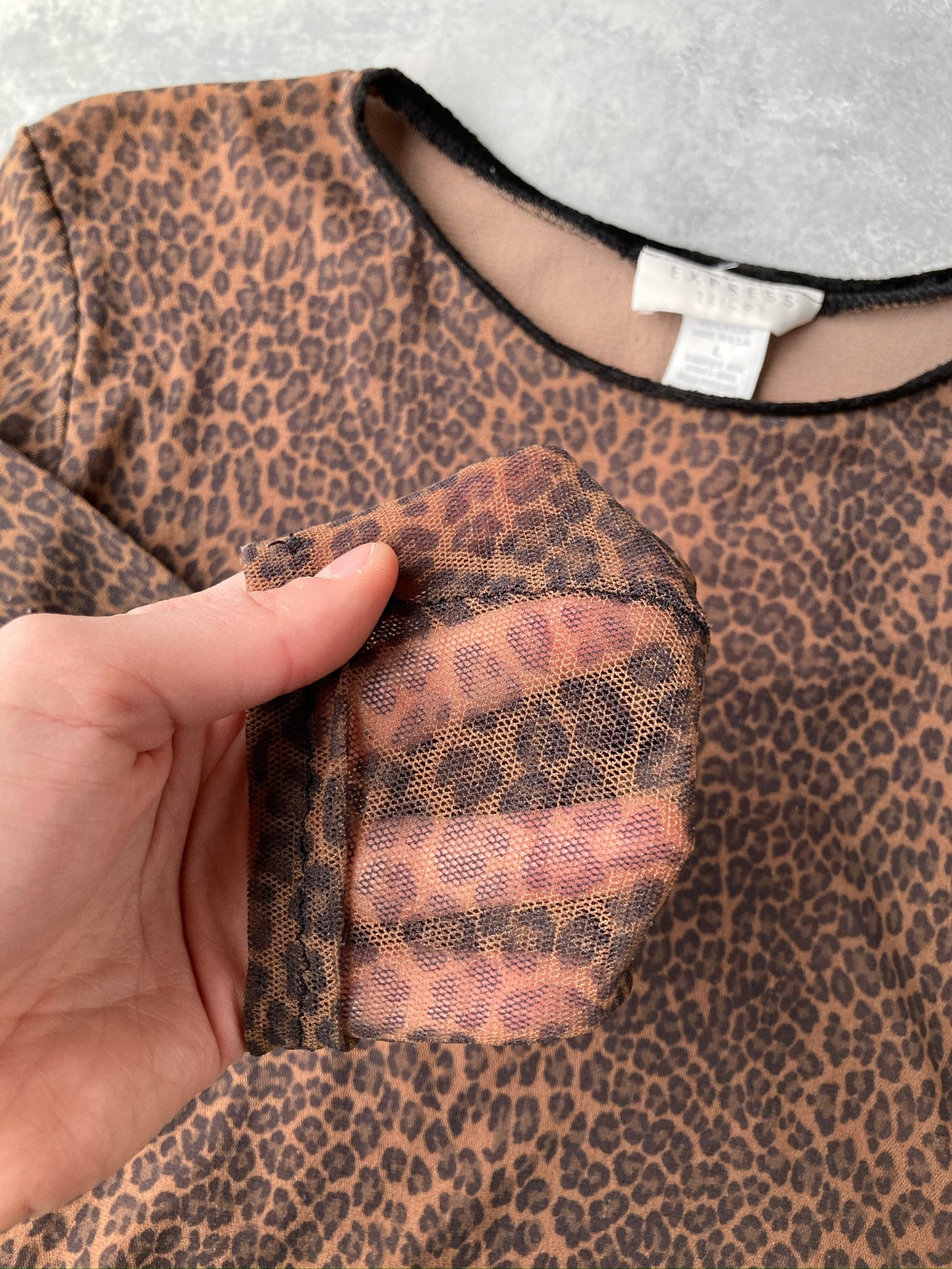 Leopard Print Second Skin Top 90's - Medium / Large