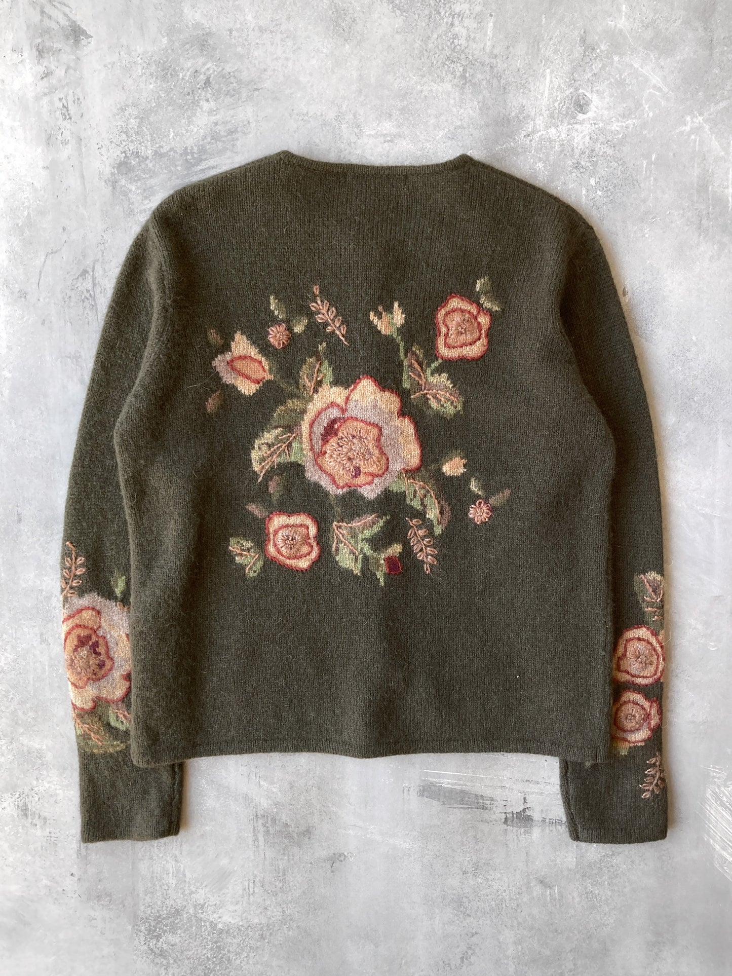 Embroidered Wool Cardigan - Small