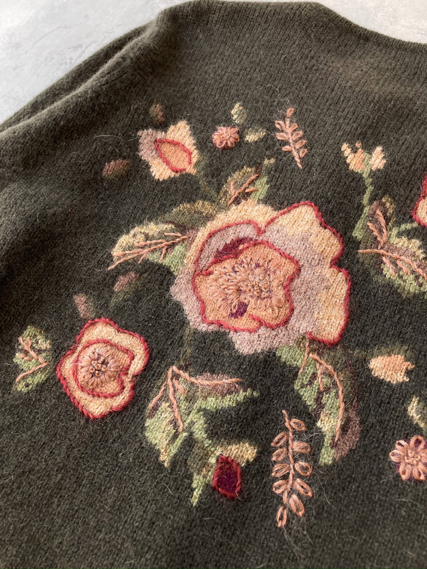 Embroidered Wool Cardigan - Small