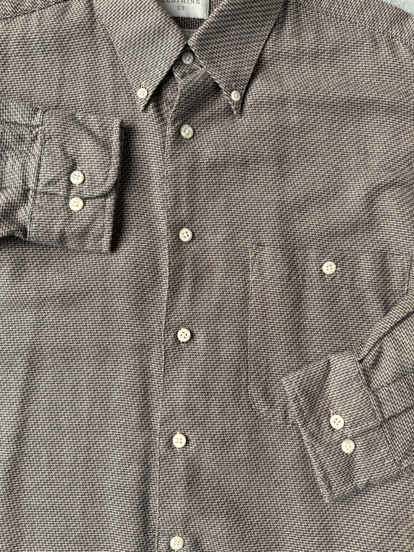 Brown Button Down Shirt Y2K - Large