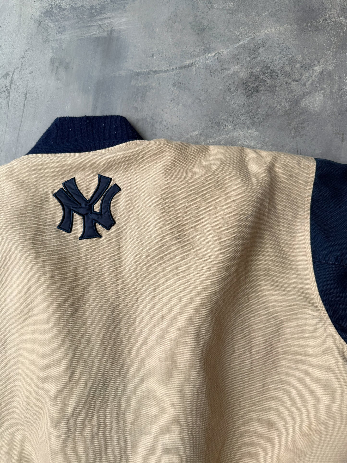 New York Yankees Canvas Bomber Jacket Y2K - Large