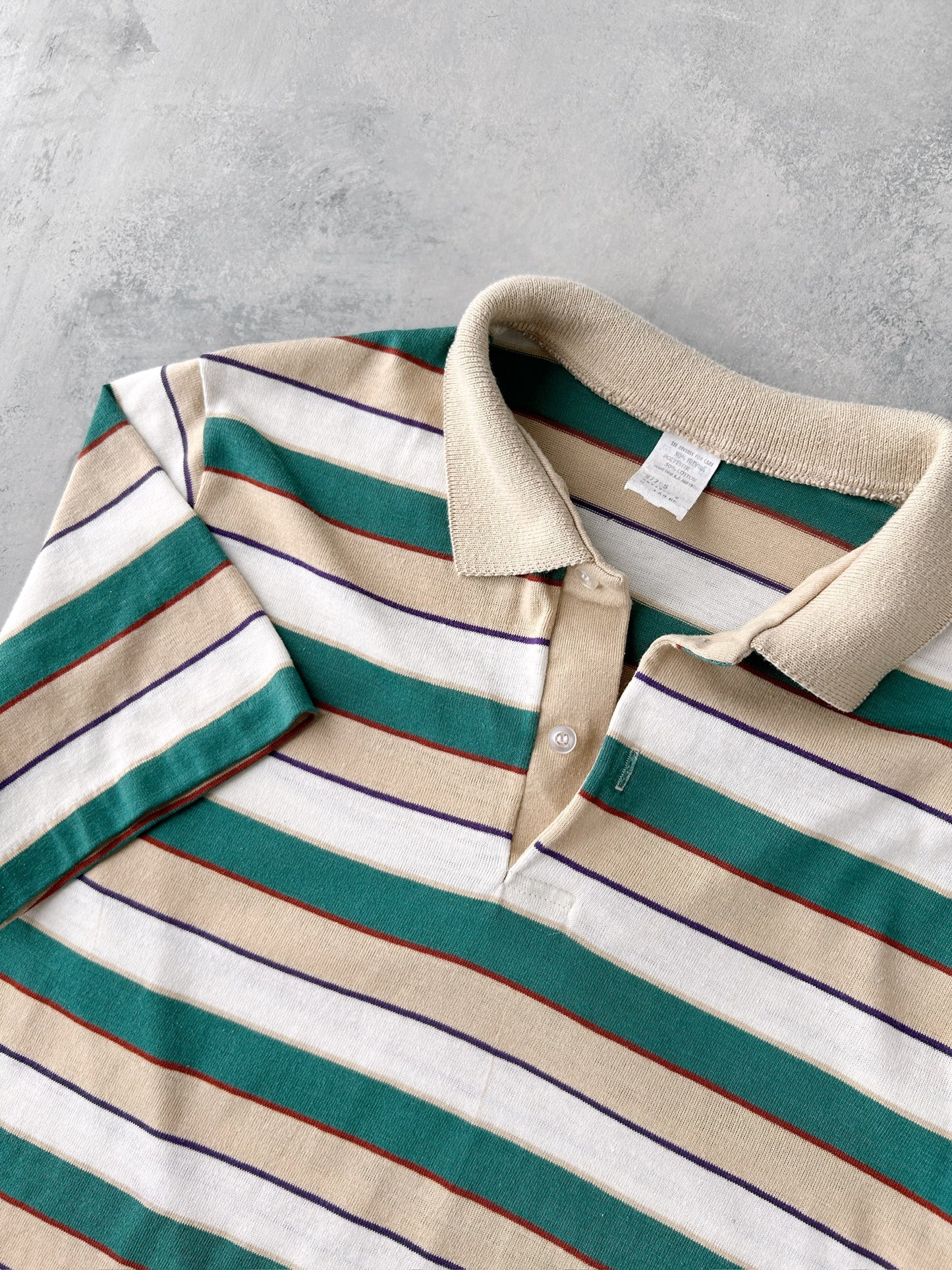 Striped Polo Shirt 80's - Medium