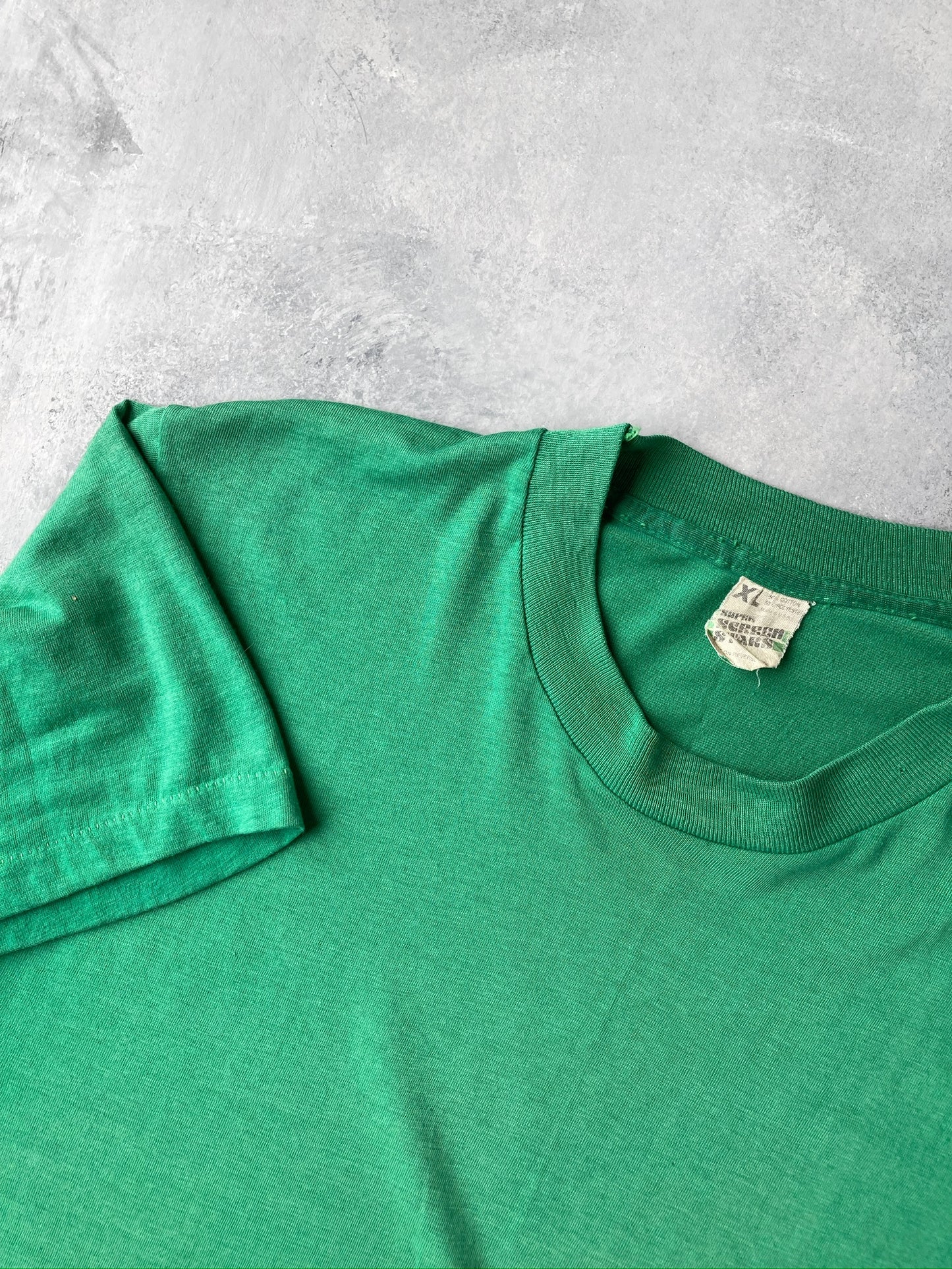 Kelly Green Blank T-Shirt 80's - Large