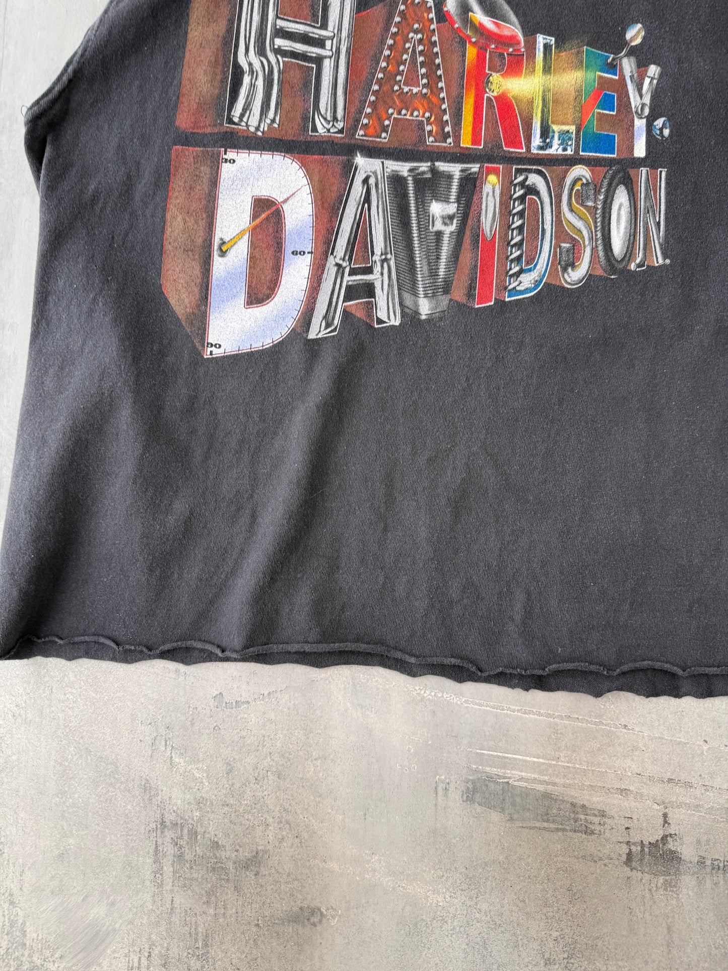 Harley-Davidson Cropped Tank Top Y2K - Medium