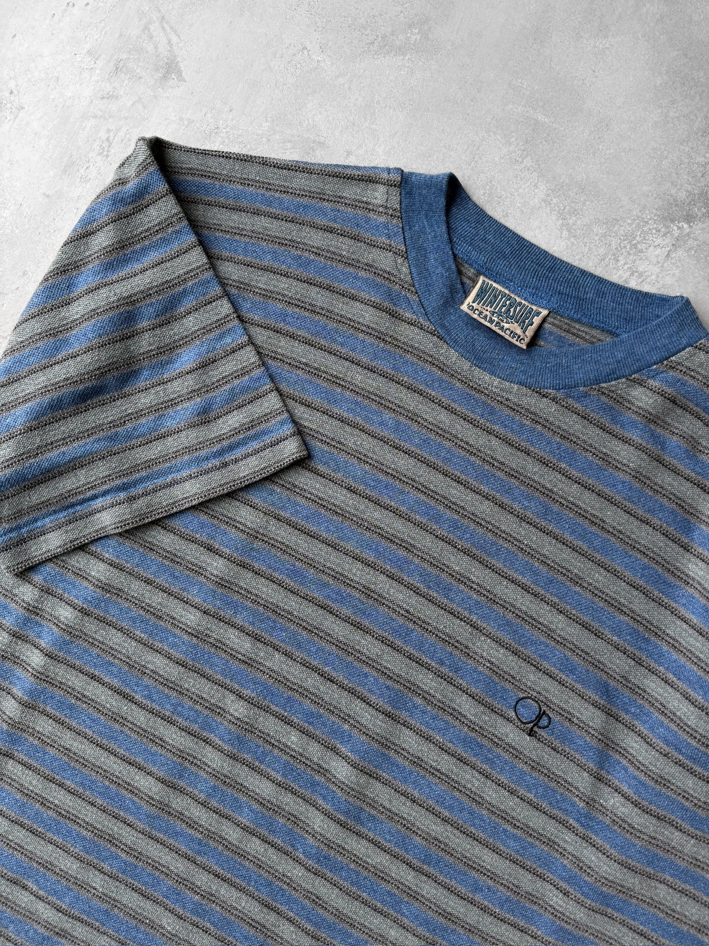 Ocean Pacific Wintersurf Striped T-Shirt 90's - Large