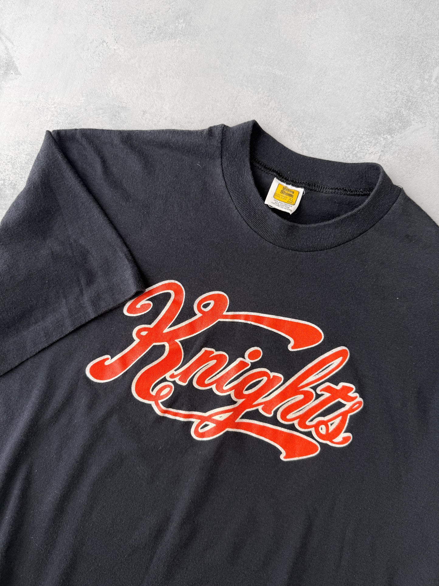 Knights Script T-Shirt 80's - Large