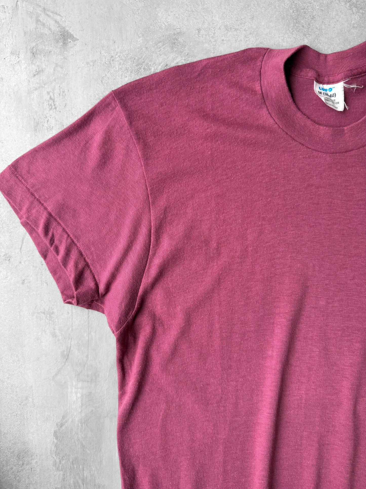 Mauve Cap Sleeve Blank T-Shirt 80's - Small