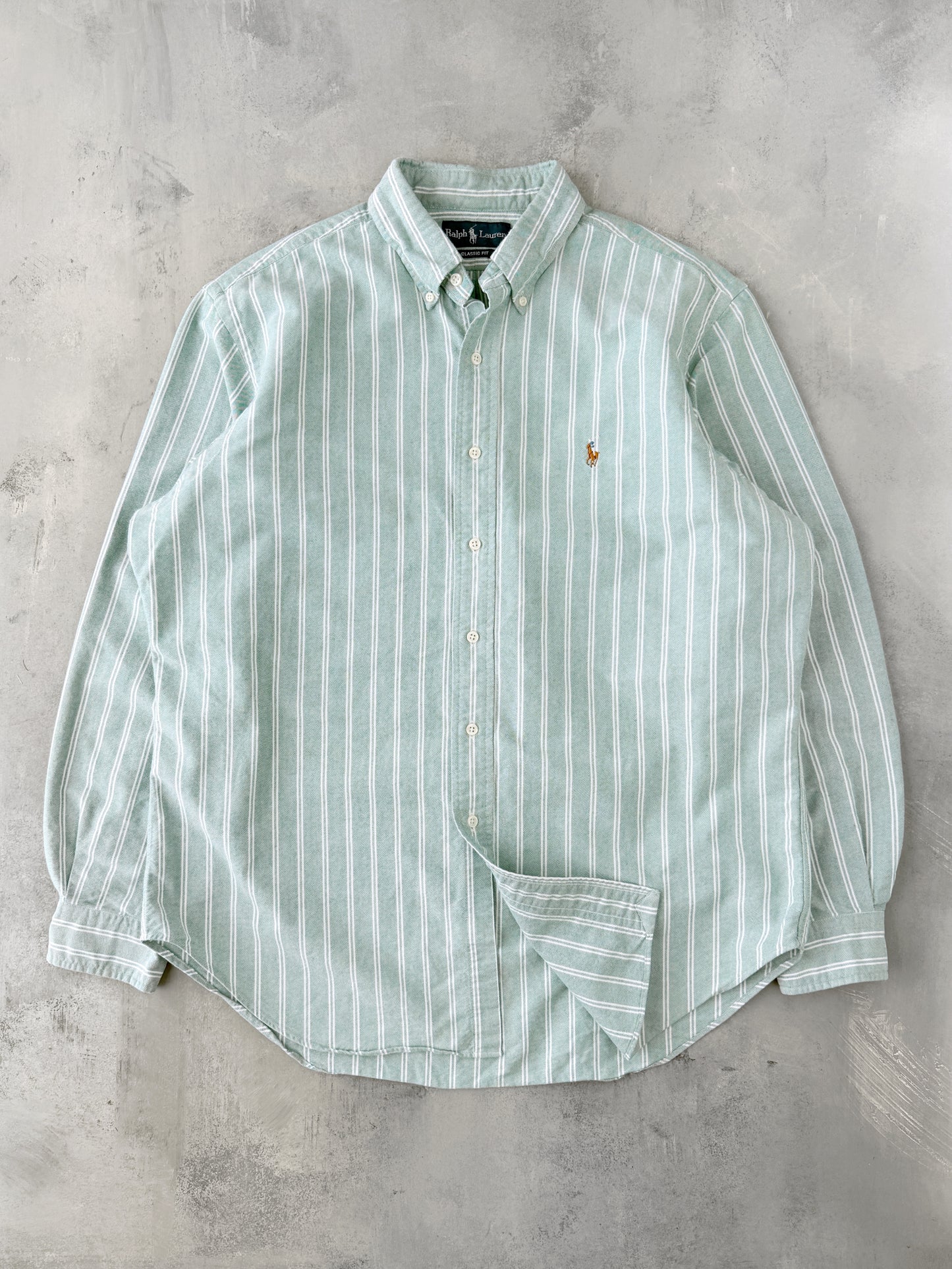 Striped Ralph Lauren Button Up Shirt 90's - Large / XL