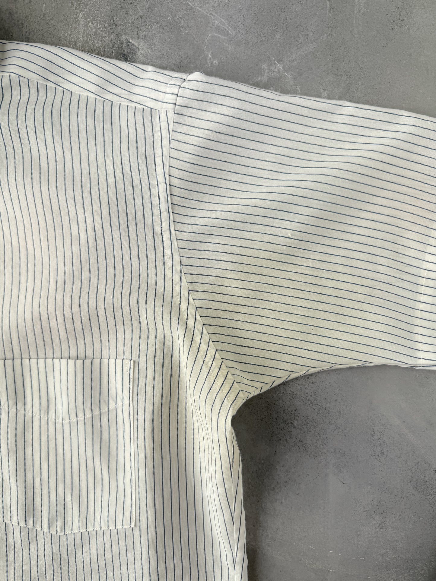 Pinstriped Short-Sleeved Button Down Shirt 80's - Medium/ Large