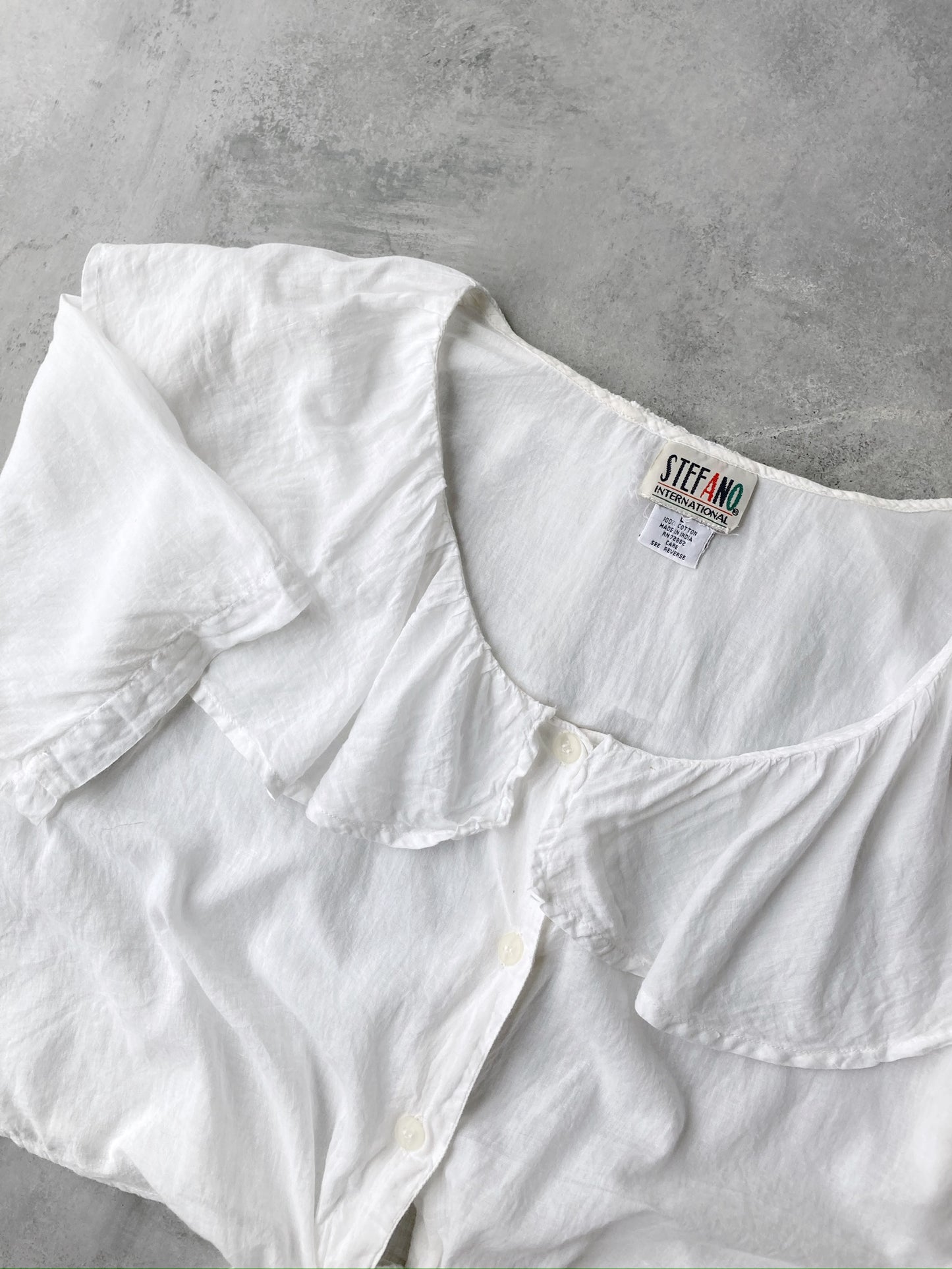 Tie Front Ruffle Top 90's - Large