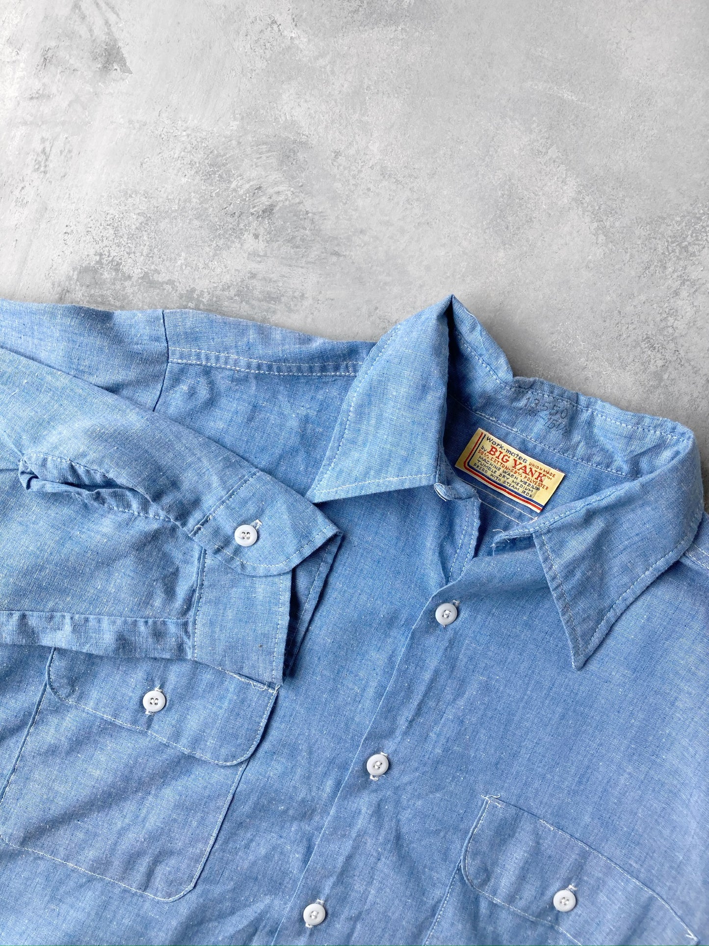 Chambray Uniform Shirt 70's - Medium