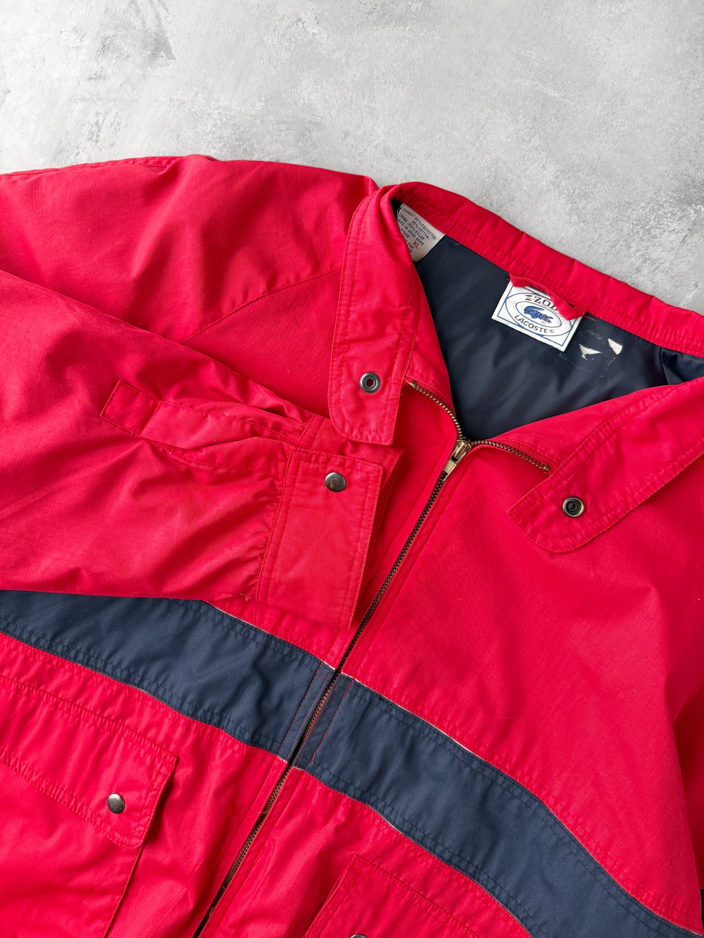 Izod Lacoste Soft Shell Bomber Jacket 80's - XL