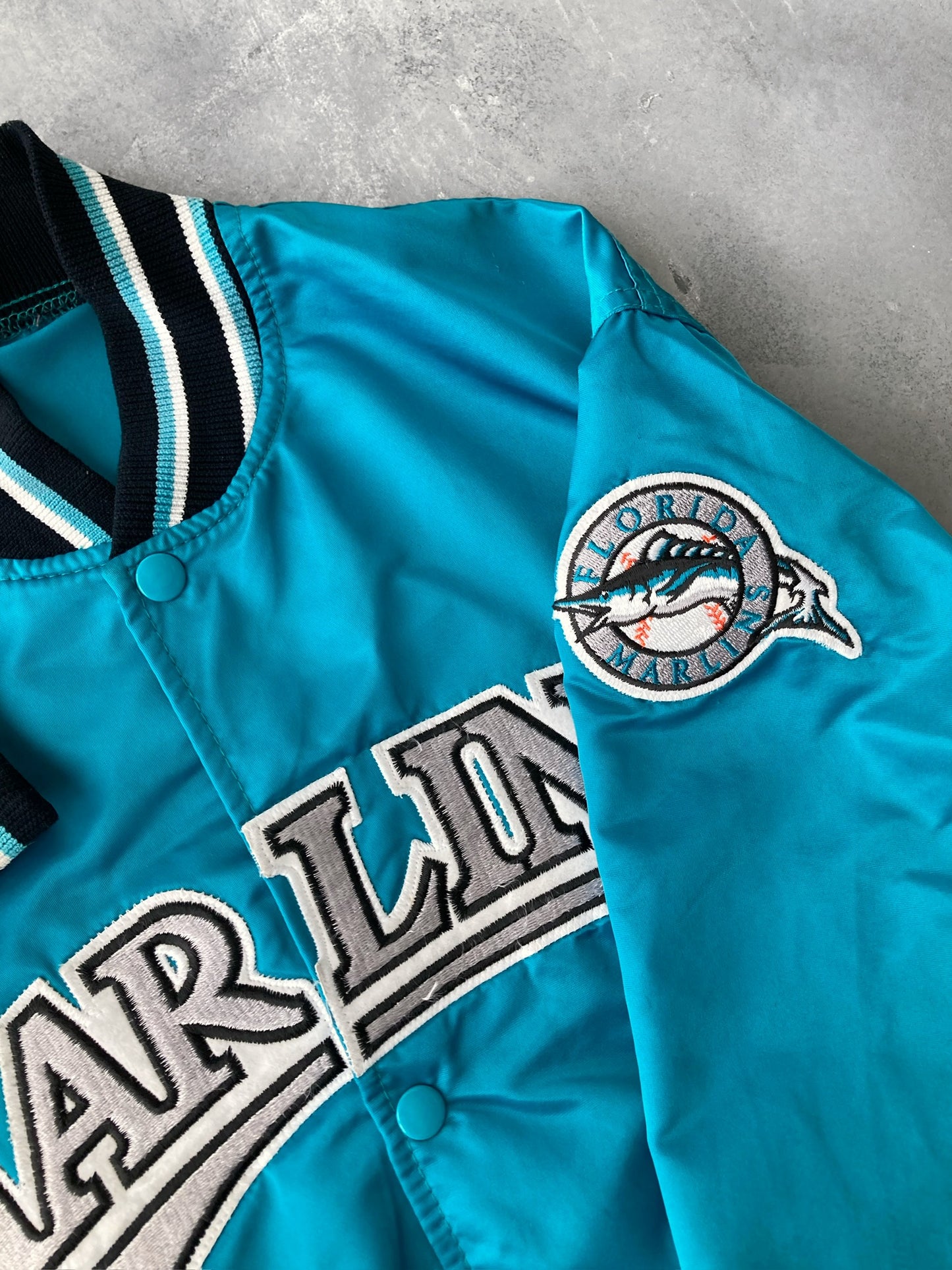 Florida Marlins Satin Bomber Jacket 90's - Medium