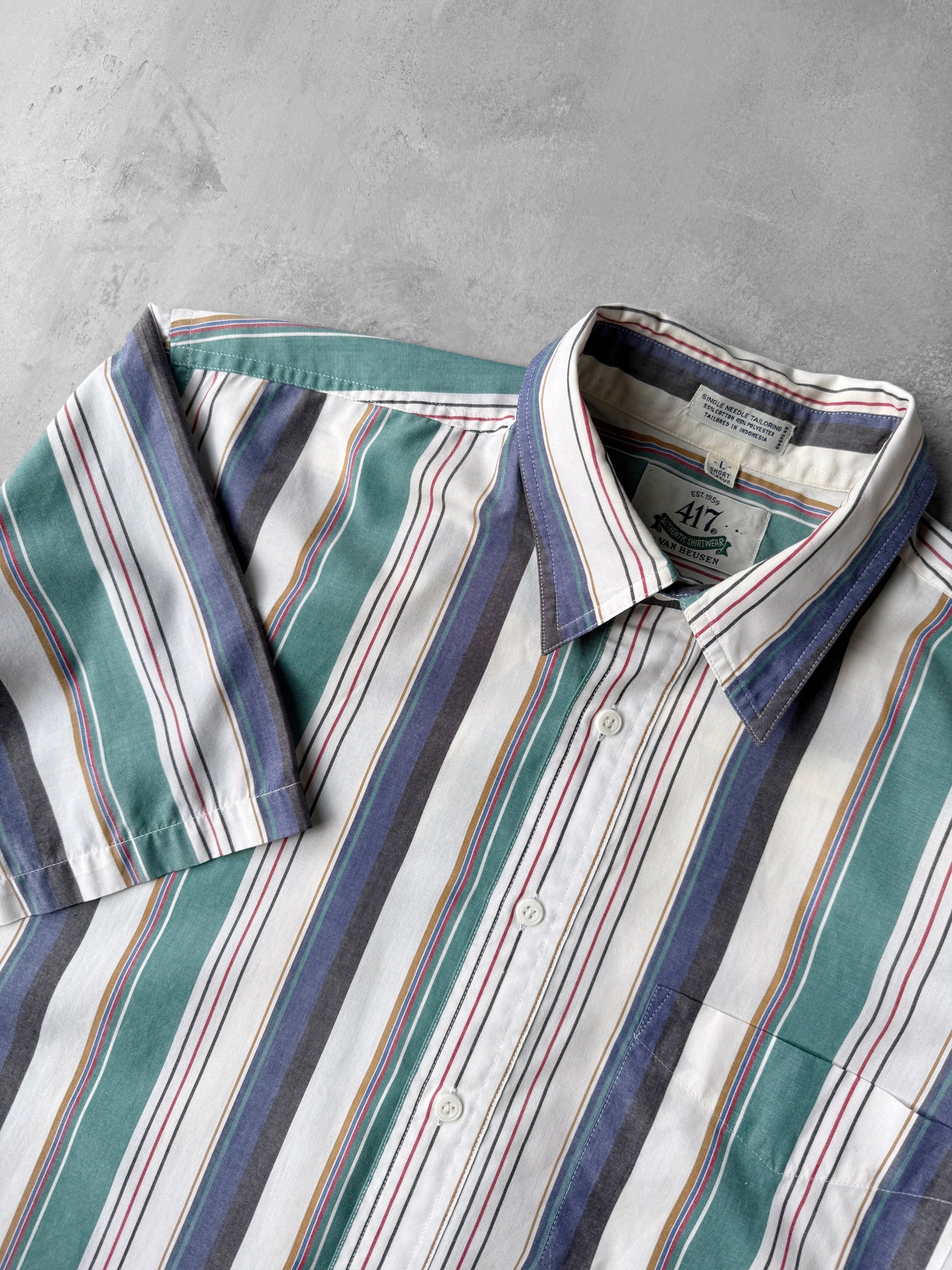 Striped Button Down Shirt 90's - Large