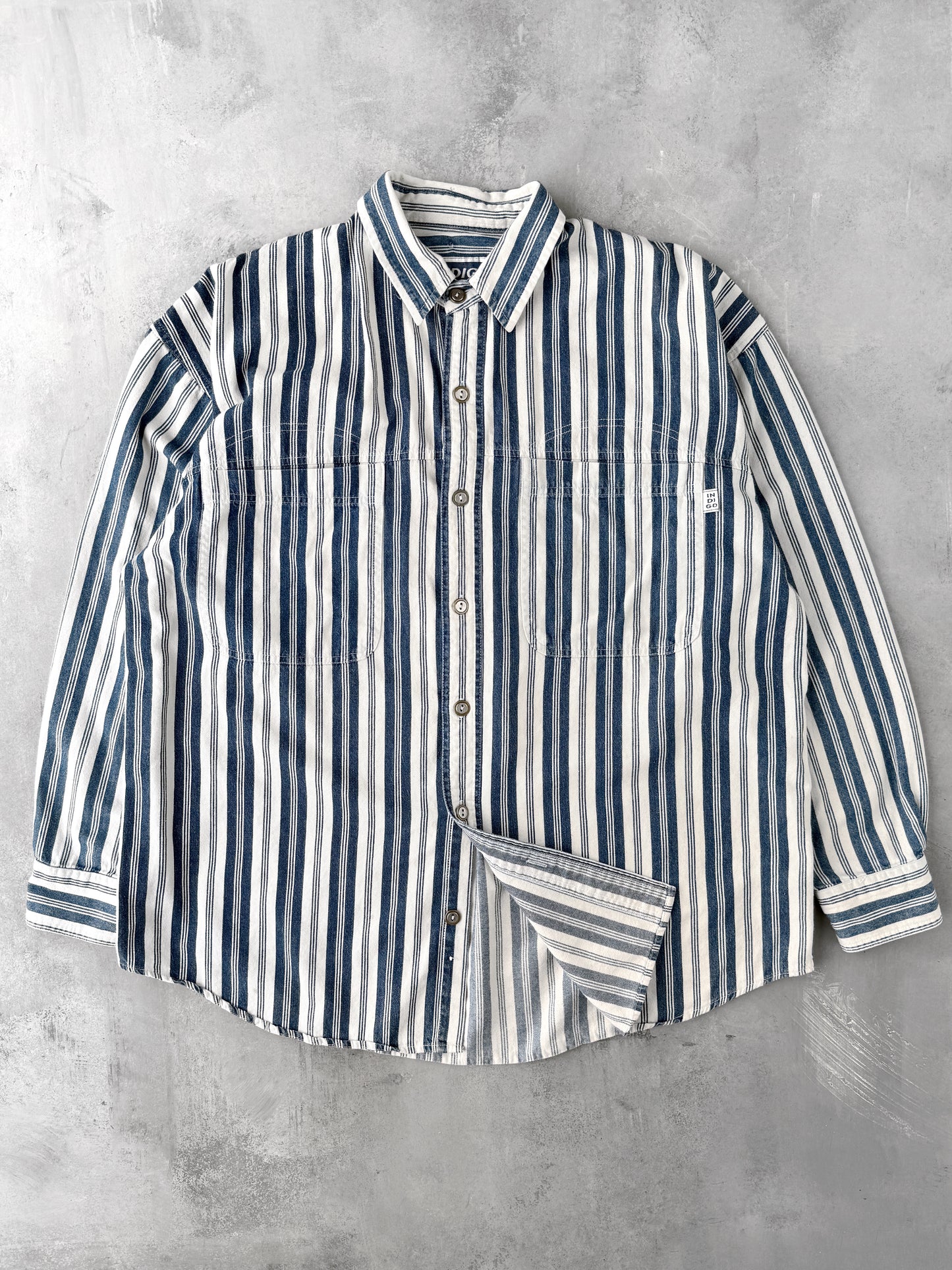 Striped Denim Shirt 90's - Large