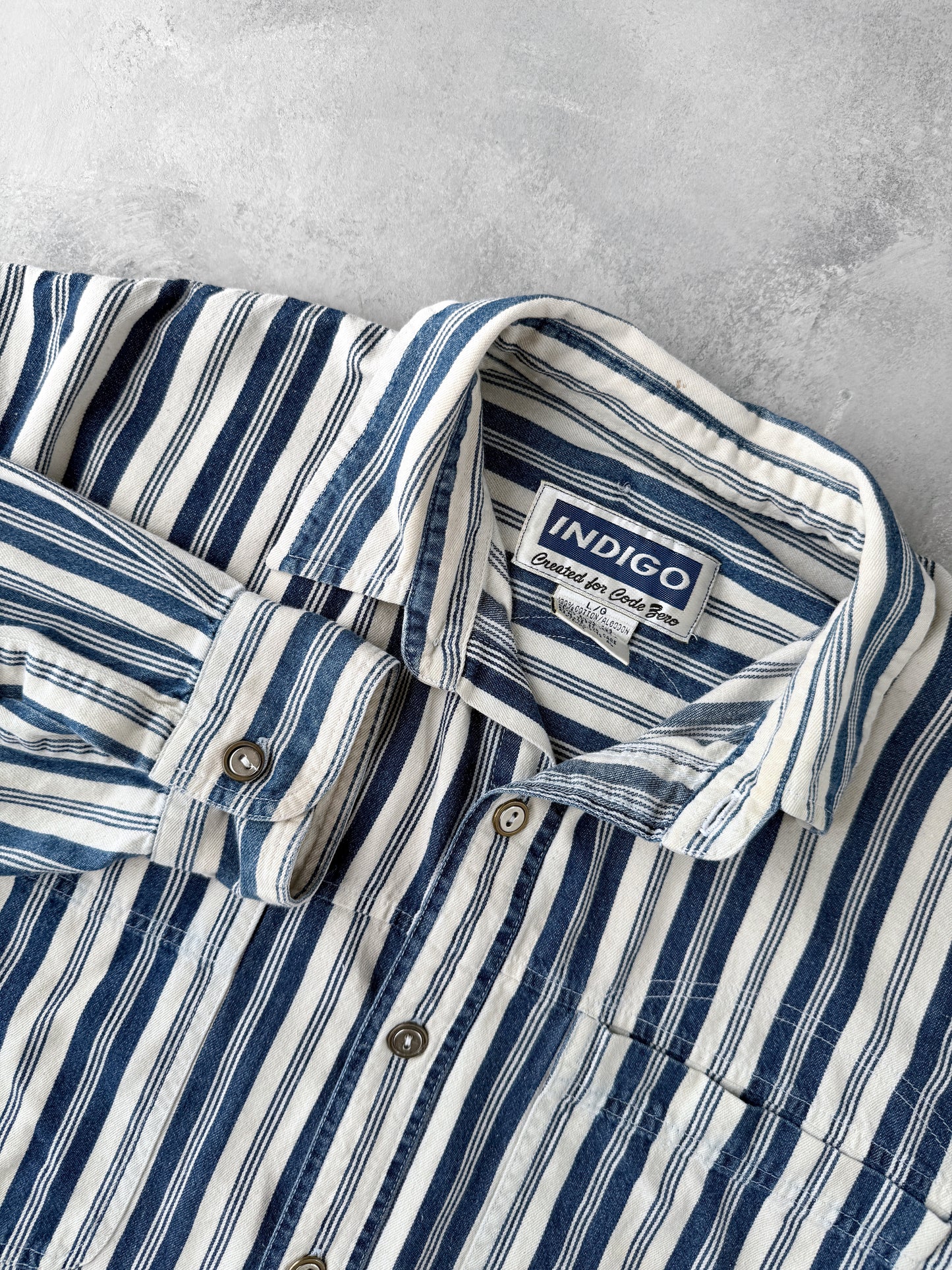Striped Denim Shirt 90's - Large