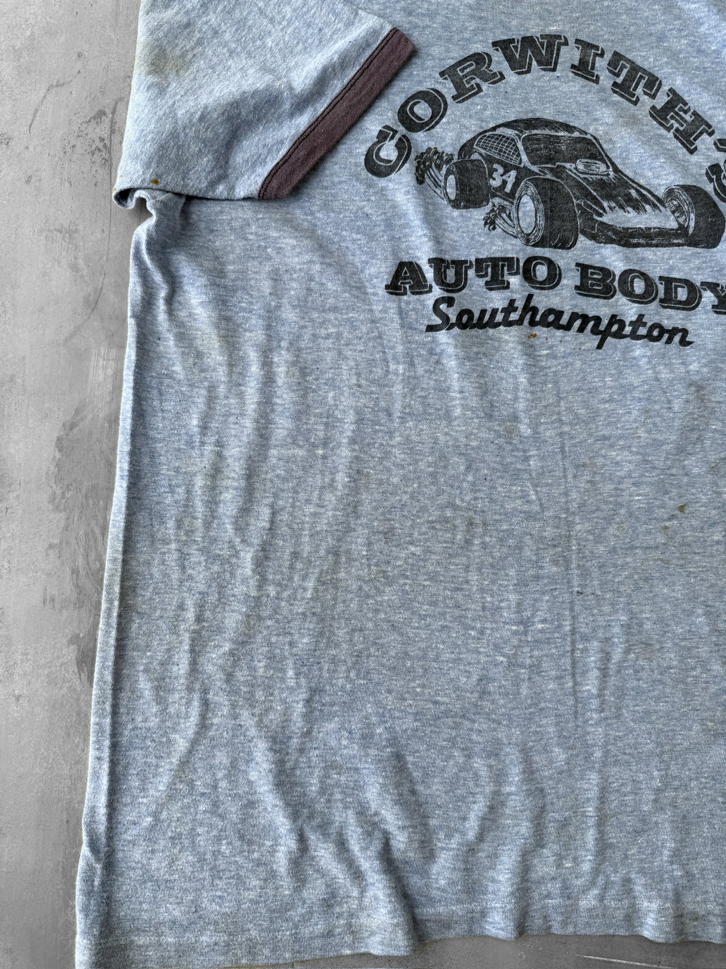 Corwith's Auto Body Ringer T-Shirt 80's - Large