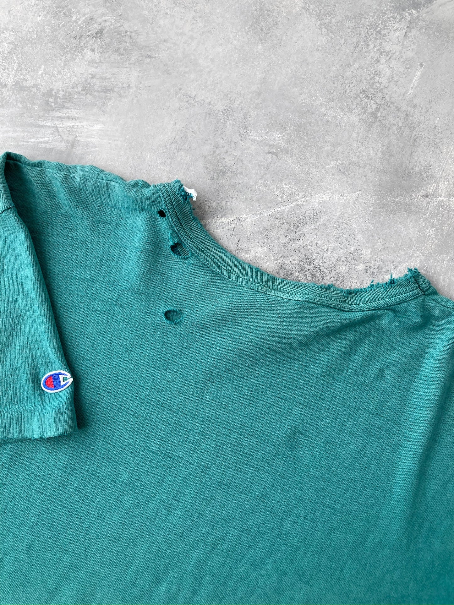 Distressed Champion T-Shirt 90's - XL