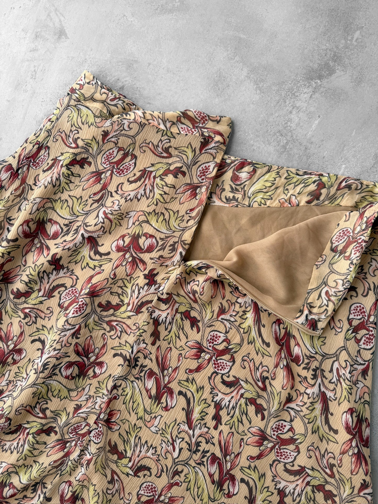 Silk Tiger Lily Skirt - Size 16