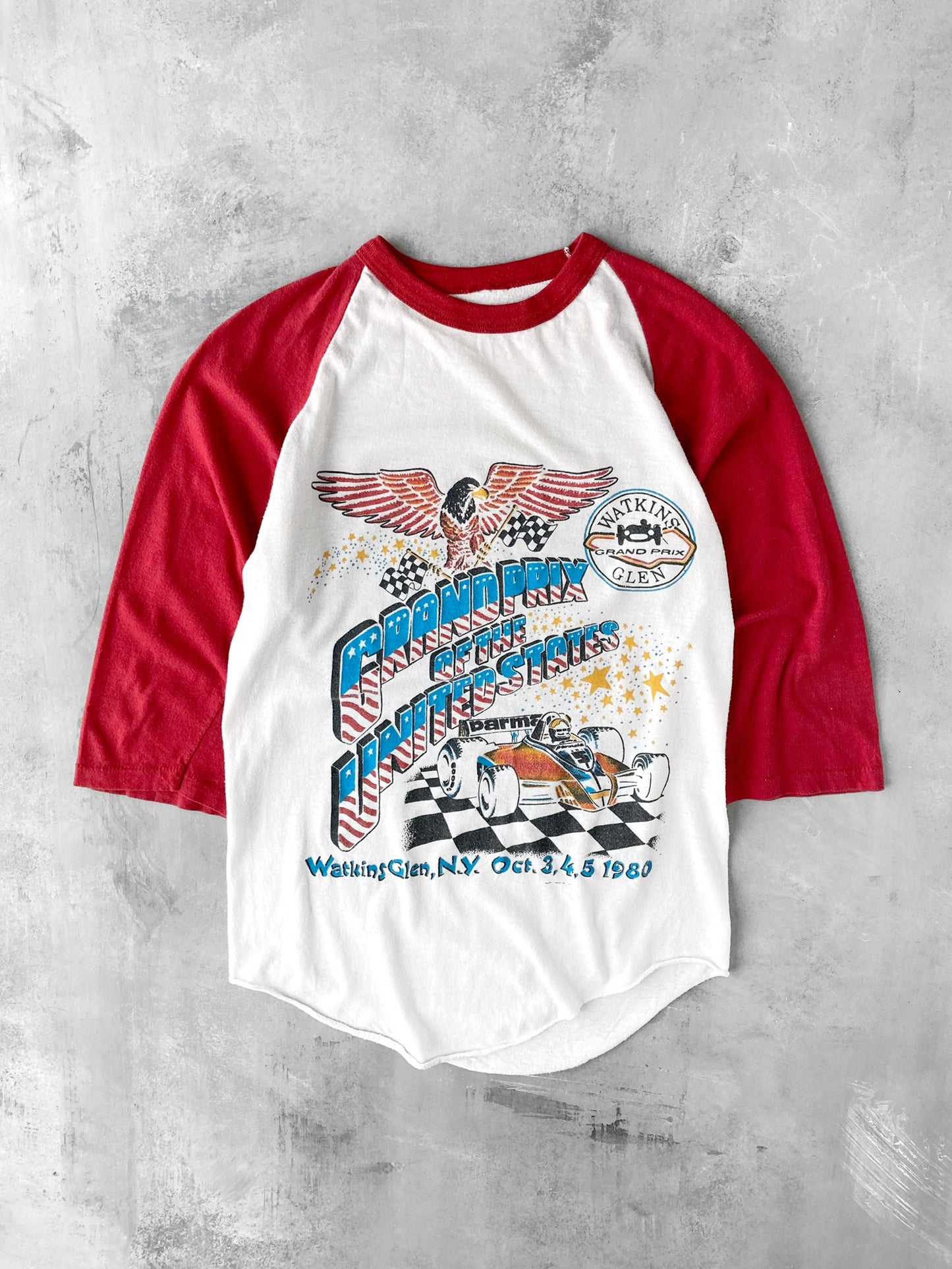 Grand Prix Watkins Glen Raglan T-Shirt '80 - Small