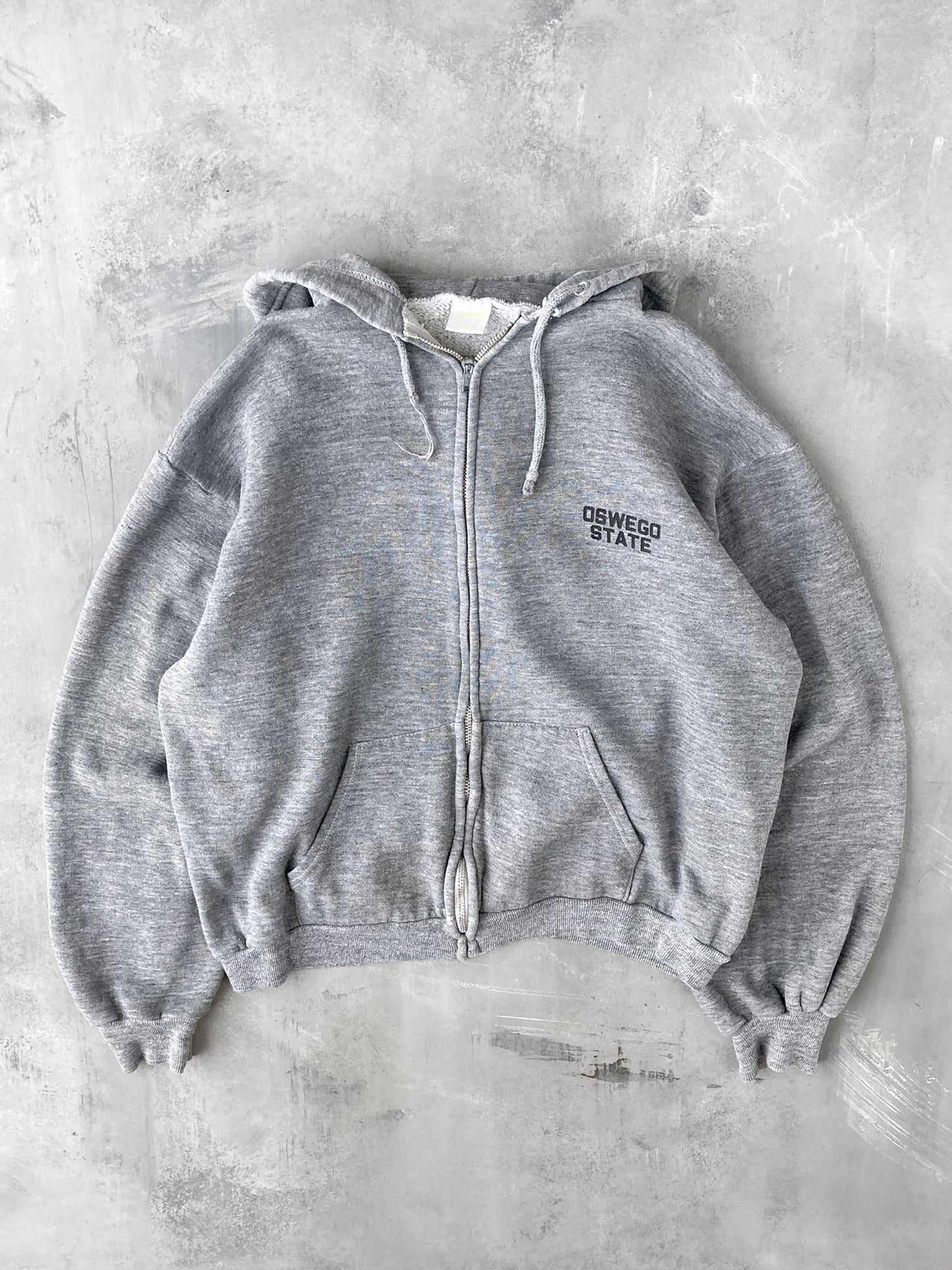 Oswego State Zippered Hoodie 80's - Medium