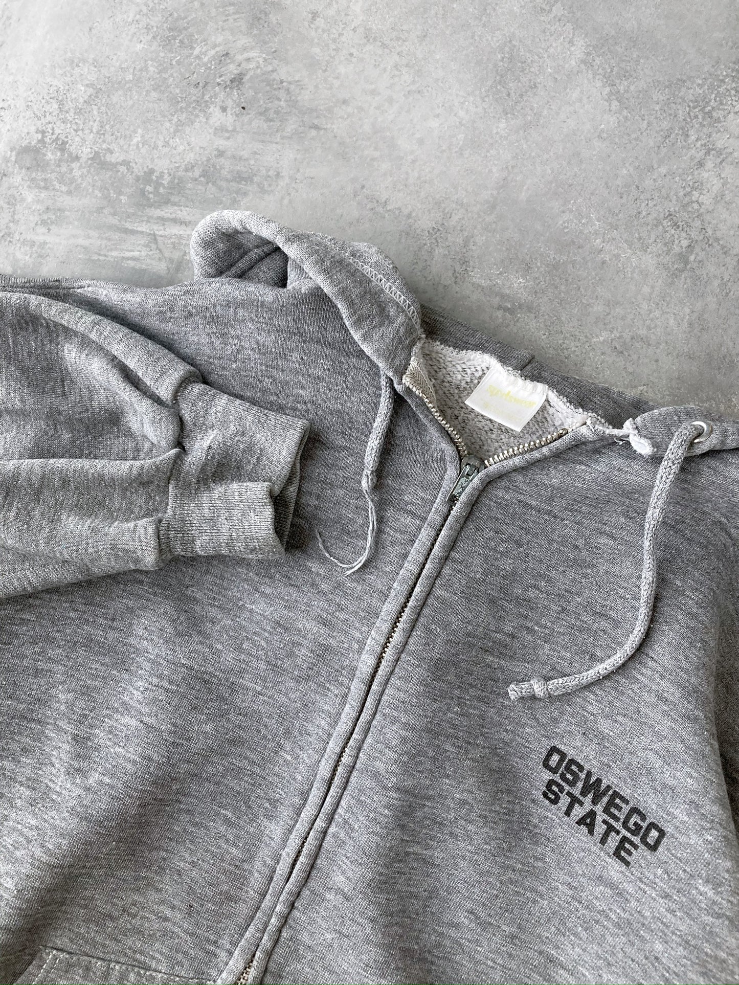 Oswego State Zippered Hoodie 80's - Medium