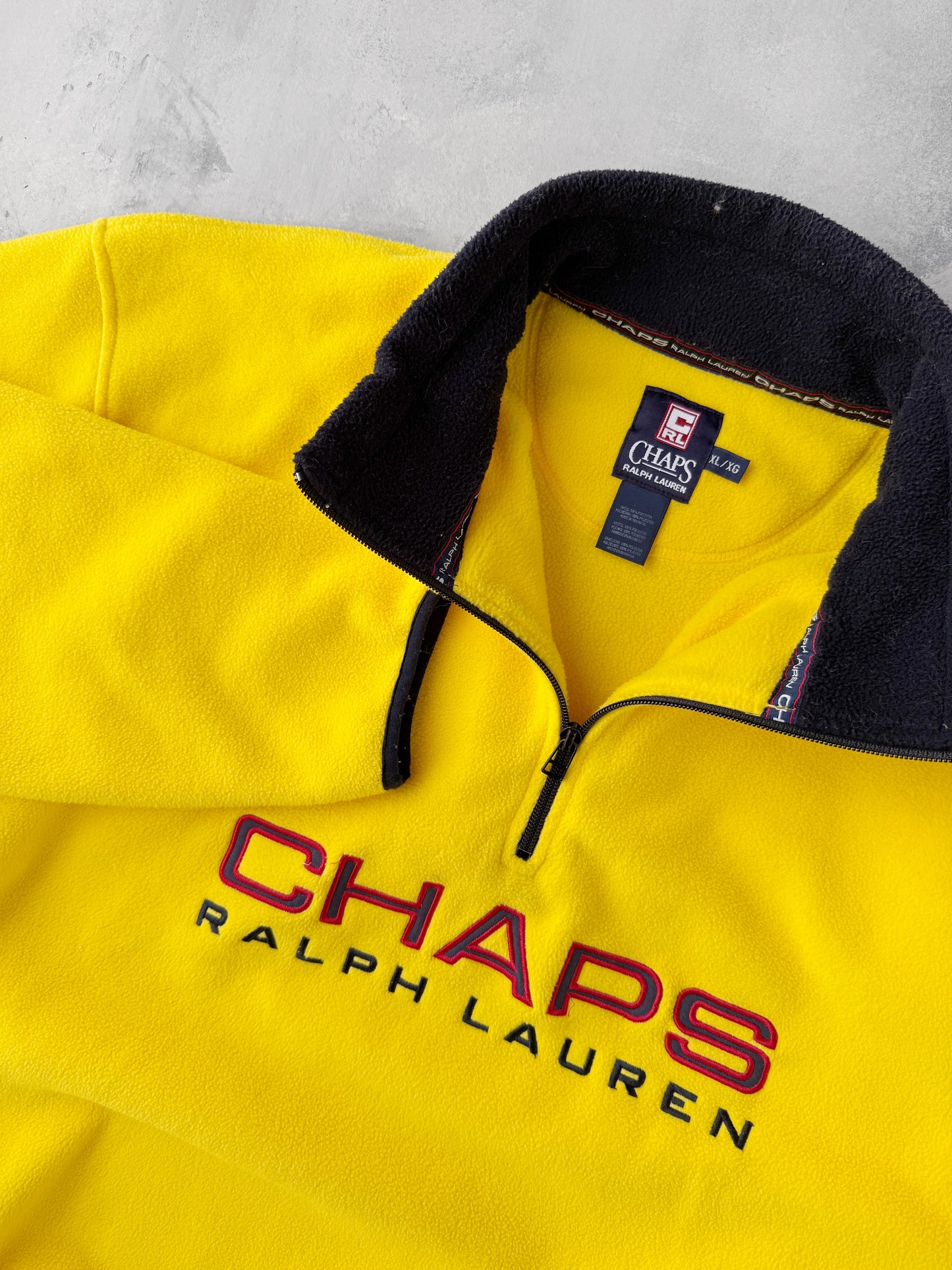Chaps Ralph Lauren Fleece Pullover Jacket Y2K - XL
