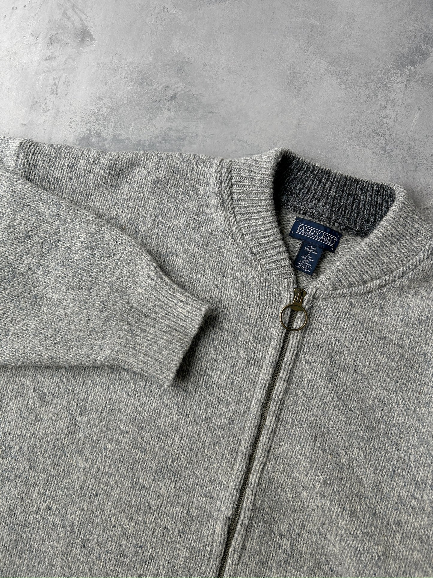 Zippered Wool Sweater 90's - Large