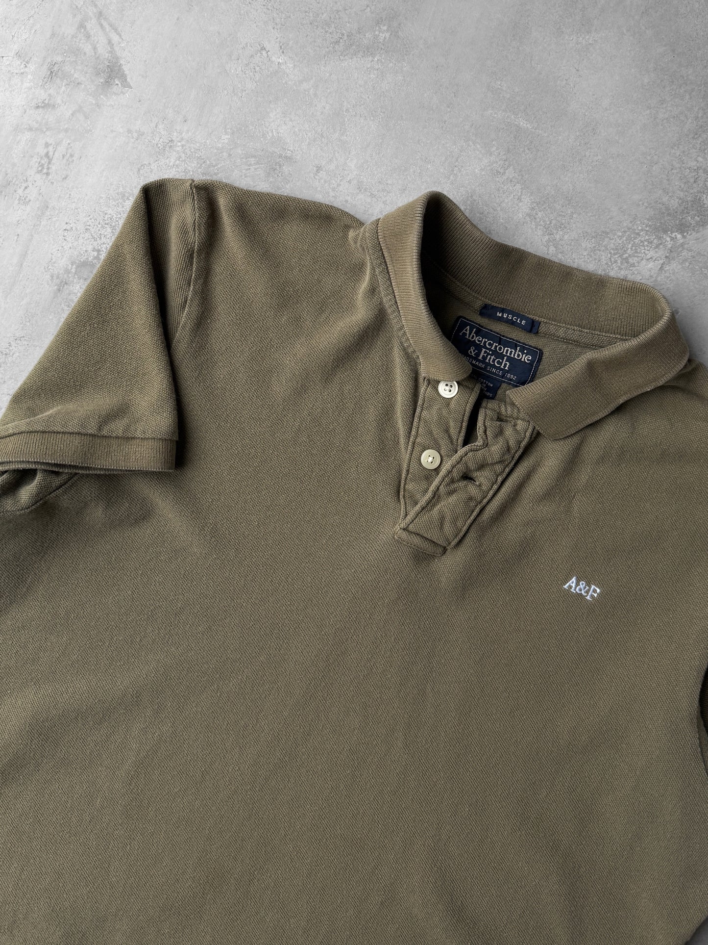 Olive Green Muscle Polo 00's - XL