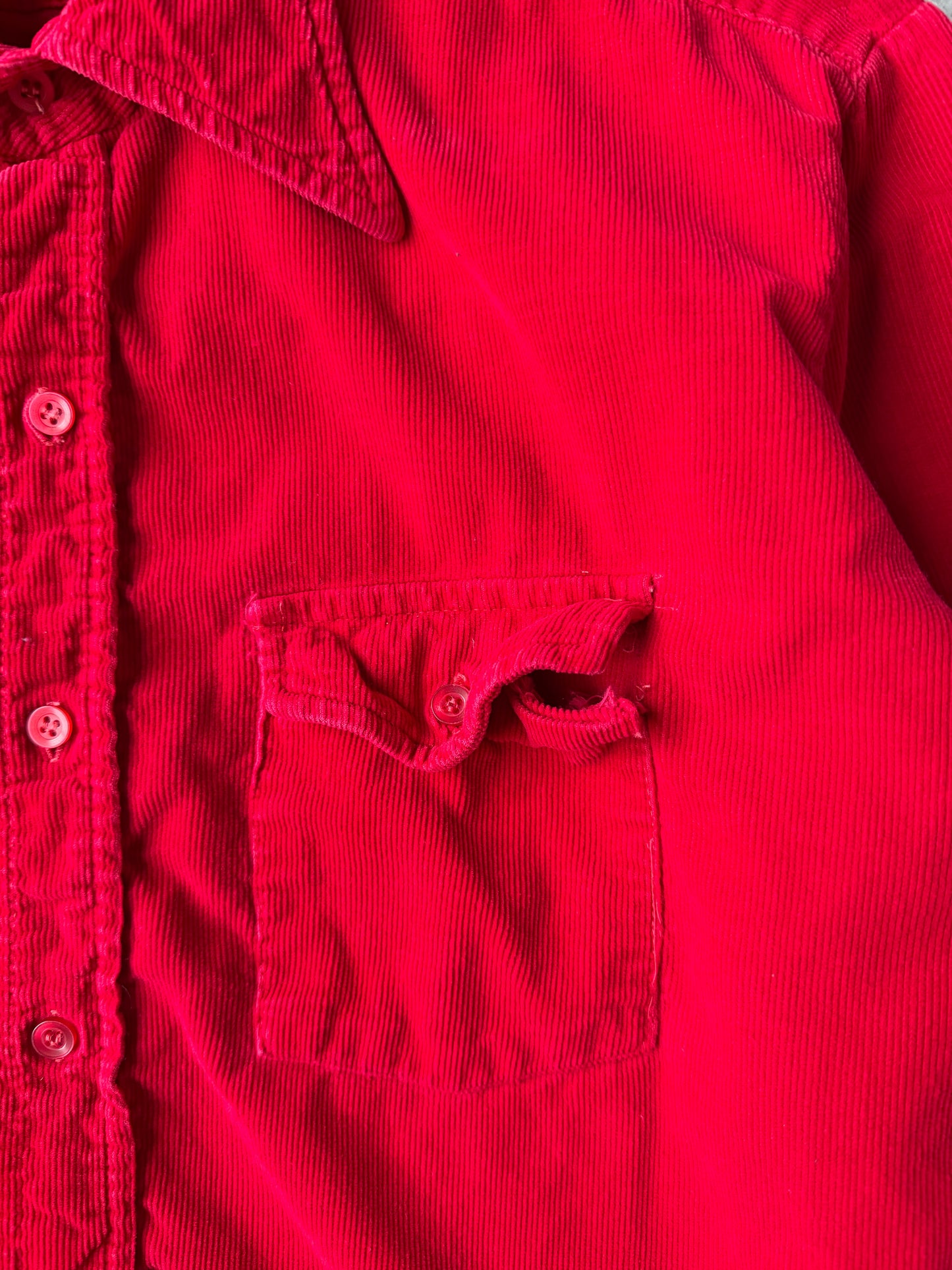 Red Corduroy Shirt 80's - Large
