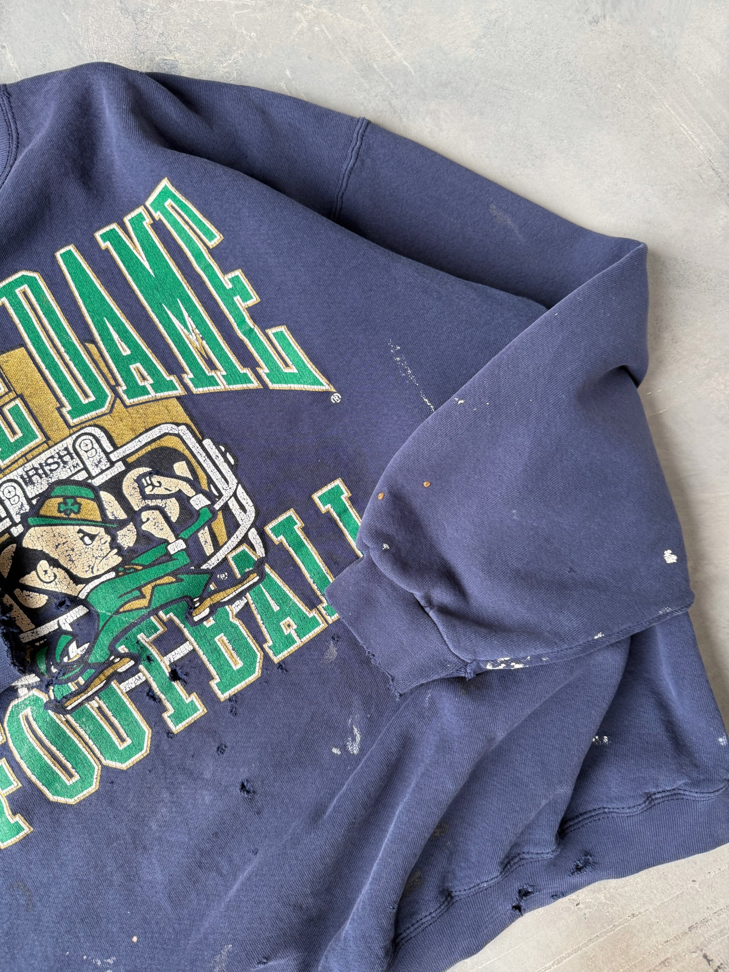 Distressed University of Notre Dame Sweatshirt 90's - XL