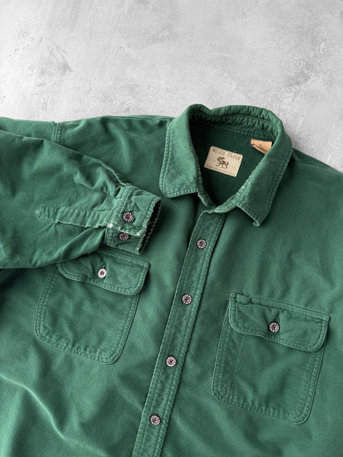 Hunter Green Chamois Flannel Shirt Y2K - XL