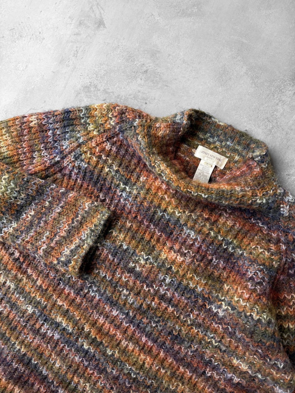 Colorful Chunky Knit Sweater 90's - Large