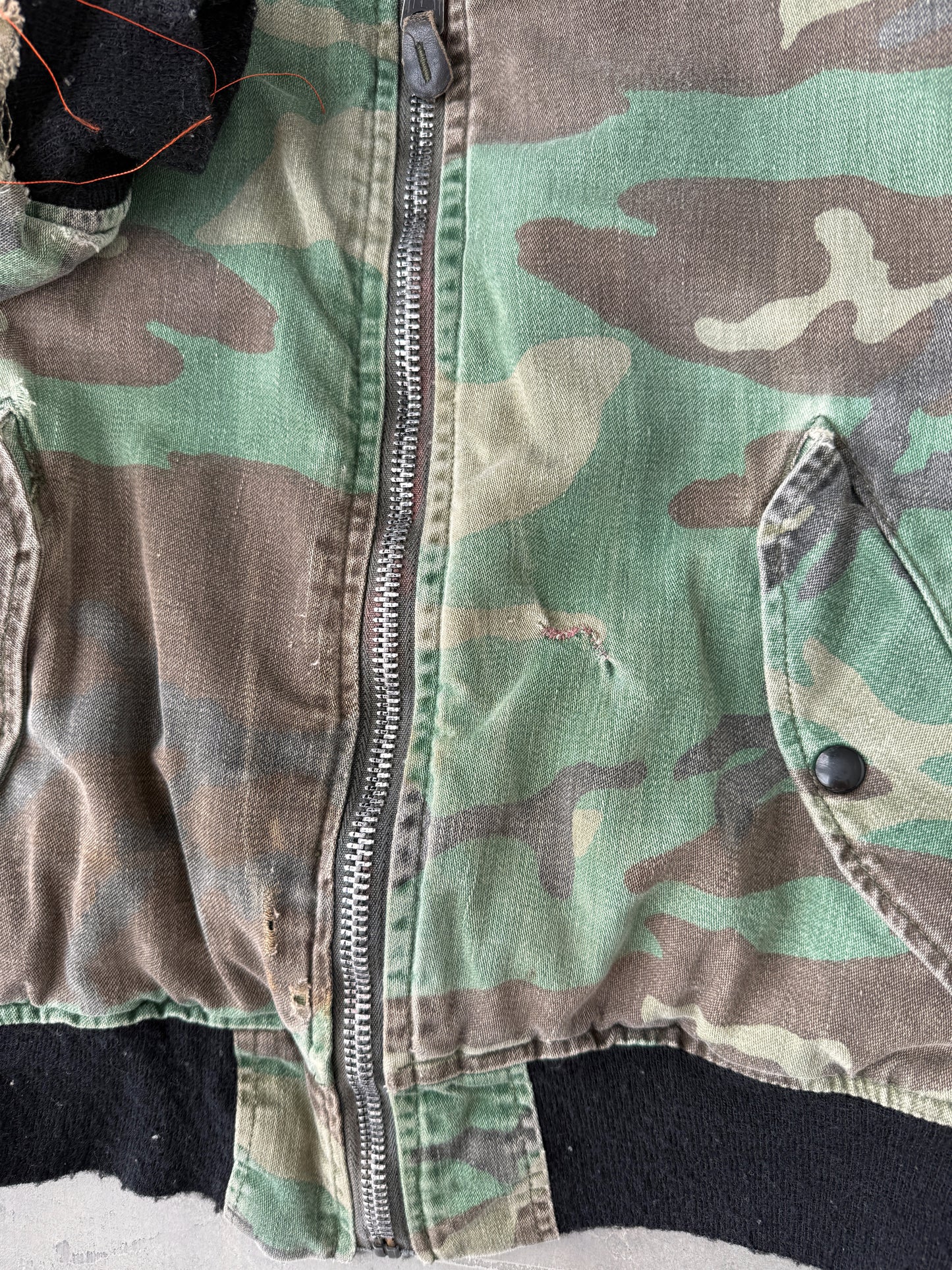 Reversible Camo Bomber Jacket 80's - Medium
