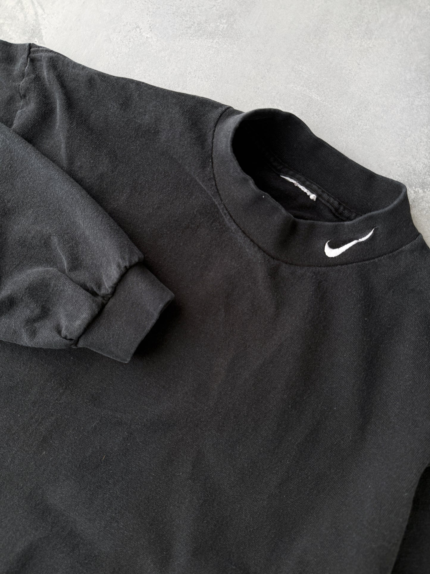 Nike Check Mockneck T-Shirt 90's - Large / XL