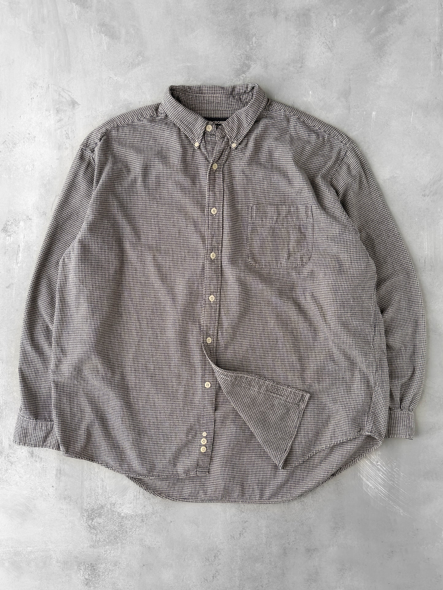 Houndstooth Flannel Shirt Y2K - XL