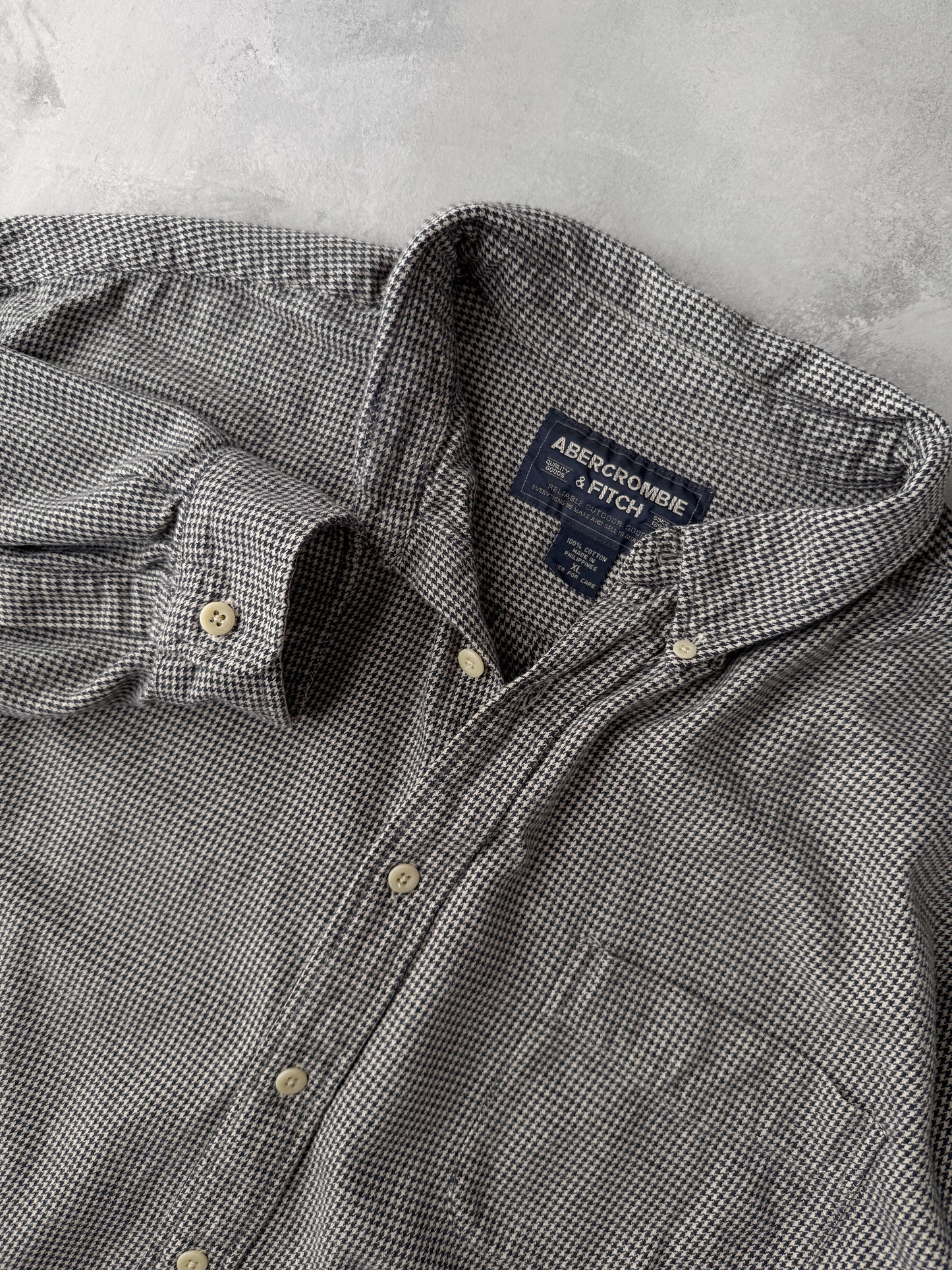 Houndstooth Flannel Shirt Y2K - XL
