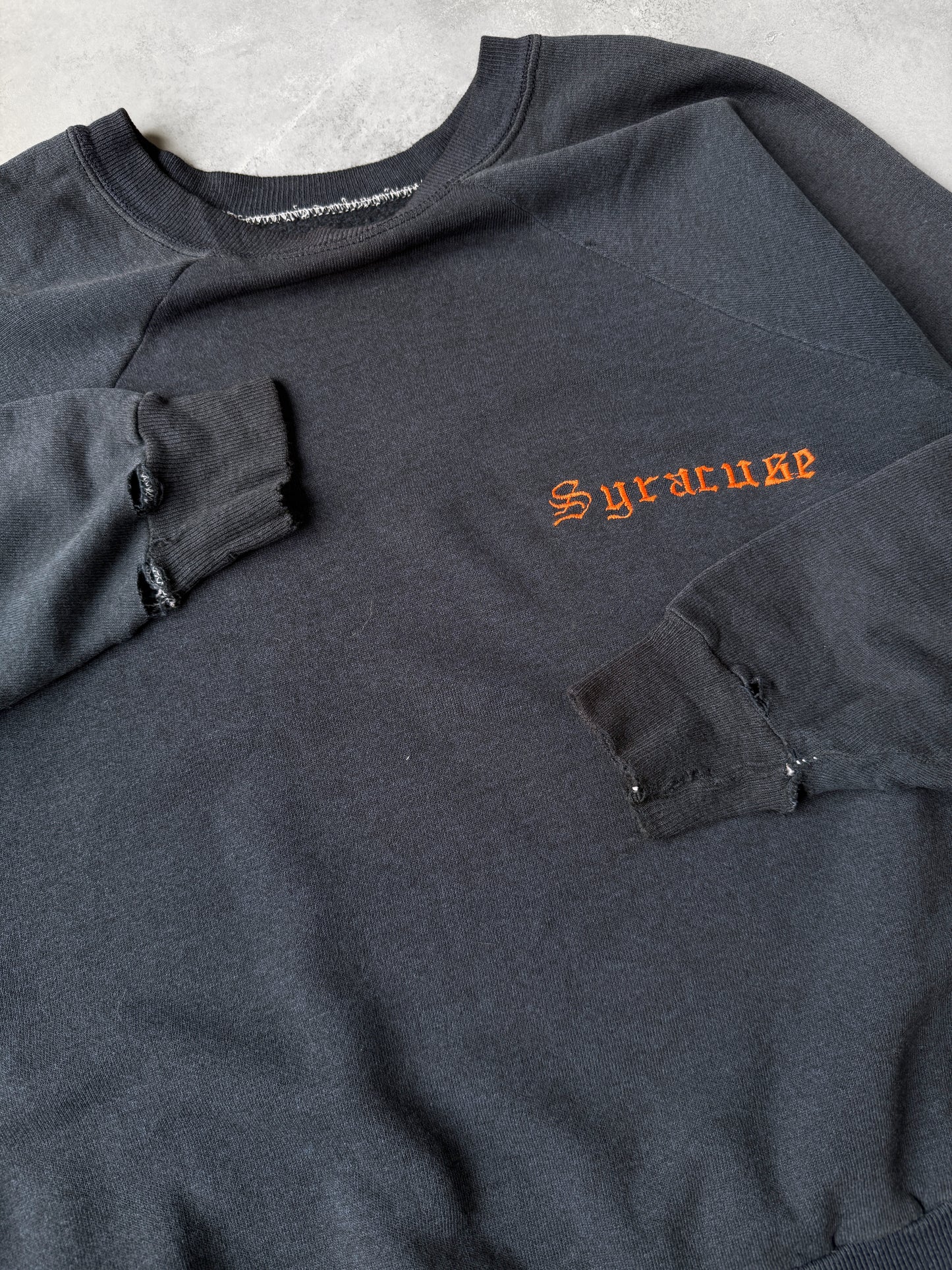 Distressed Syracuse University Sweatshirt 80's - Medium