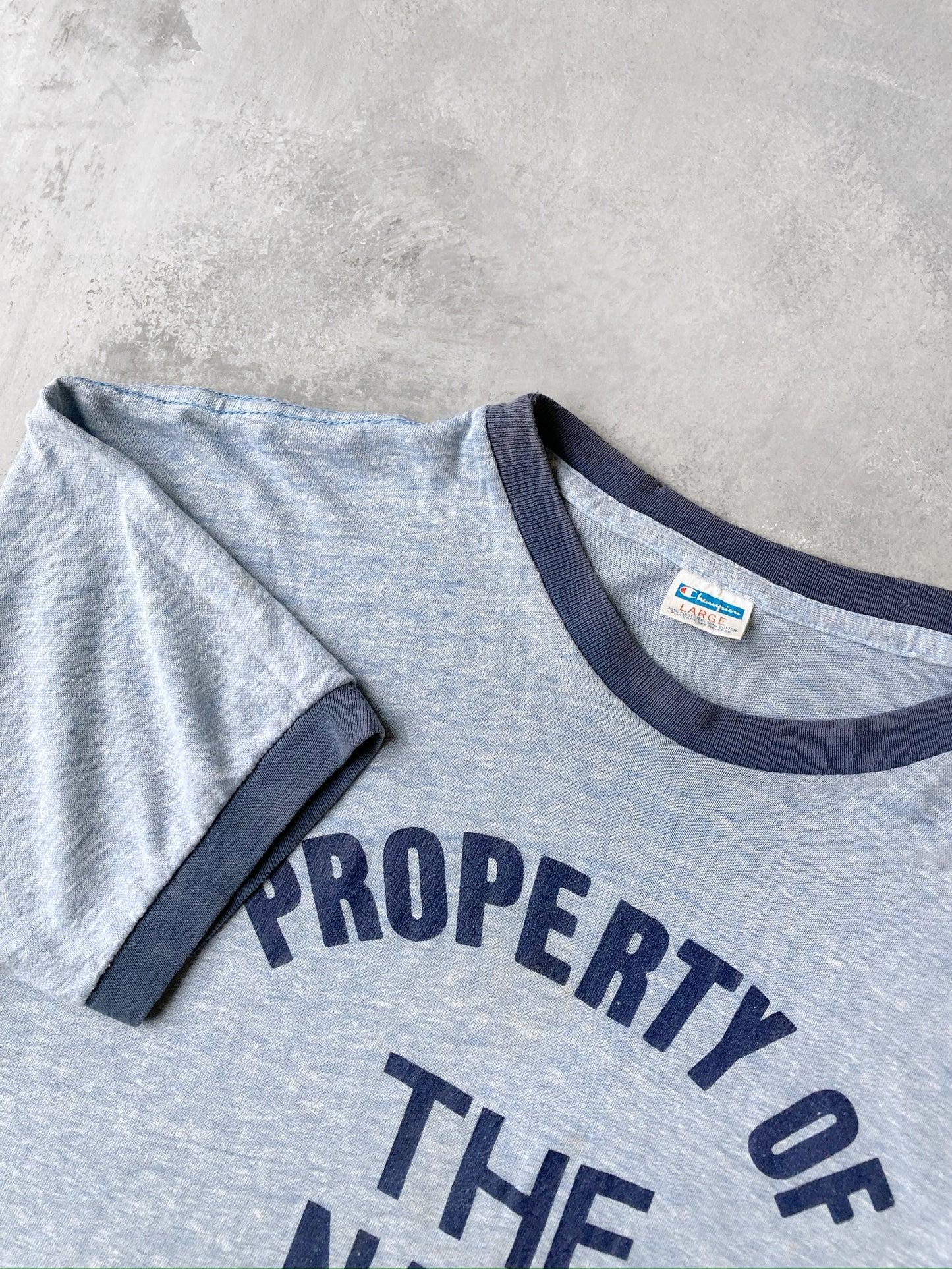 Property of The Navy Ringer T-Shirt 70's - Large